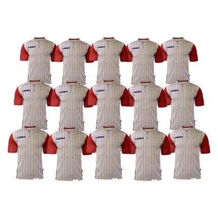 Lot de 15 maillots de football LISBONA coloris bordeaux-bleu ciel - taille S