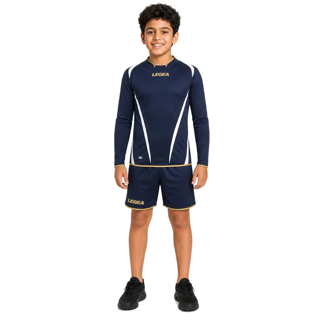 Футболен екип COMPOSTELA x5 синьо-бяло (фланелка + шорти) - размер 2XL