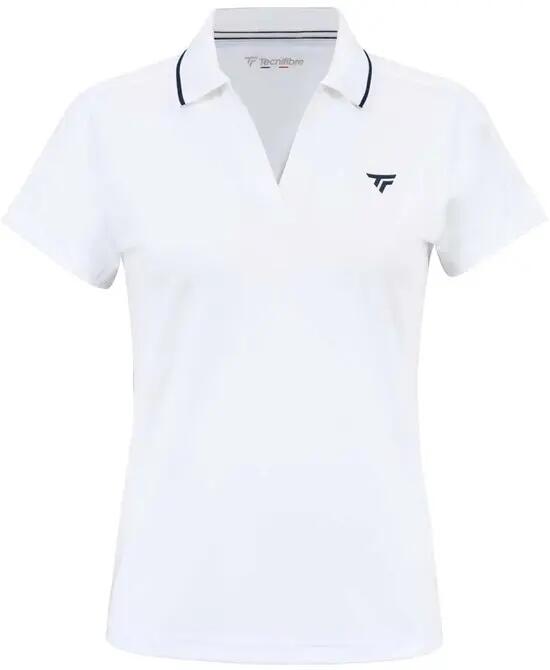 Polo - Tennis - Femme - Manches courtes, extensible - Team Tech - Blanc 1/1