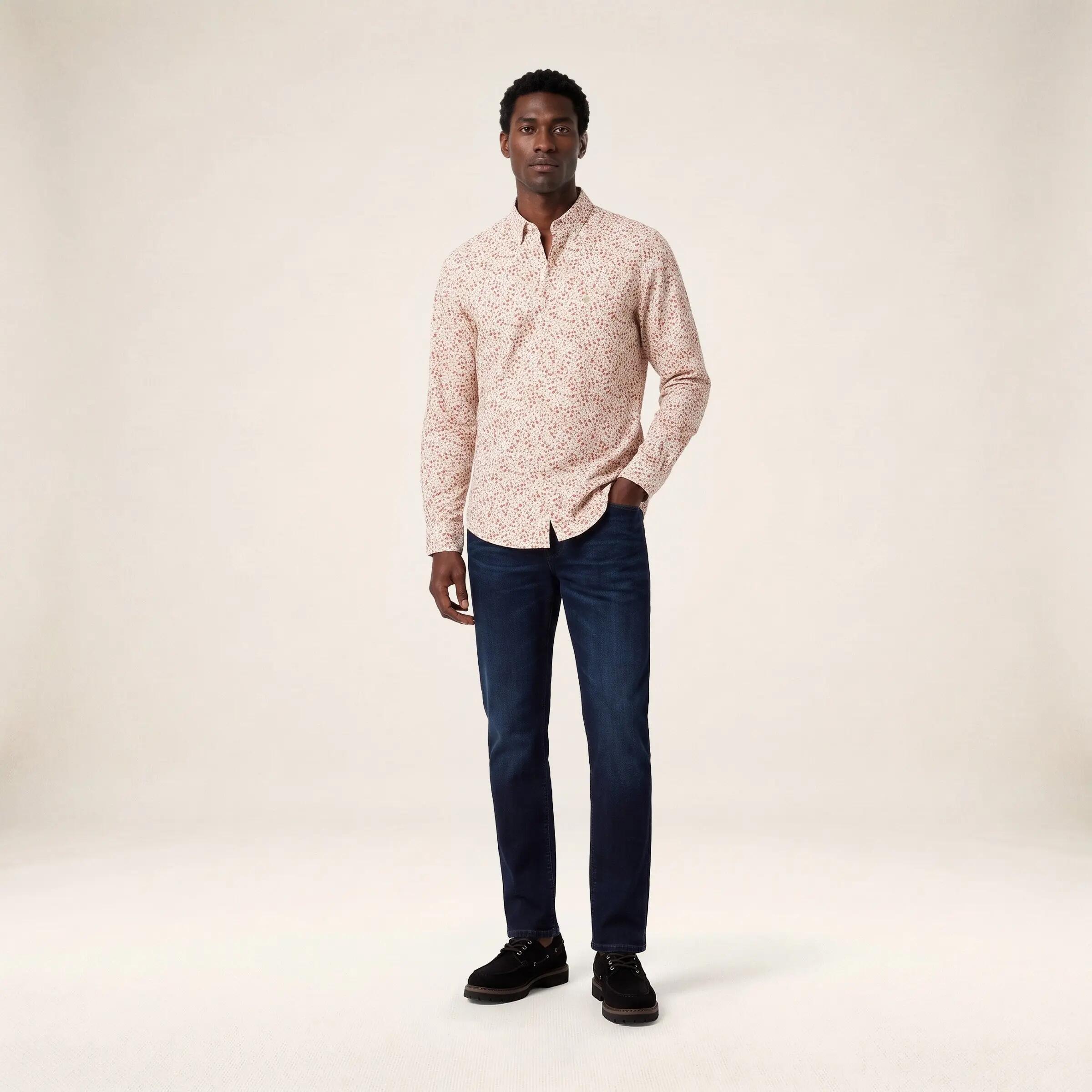 Camisa de manga comprida em algodão com padrão de pequenas flores 6/6