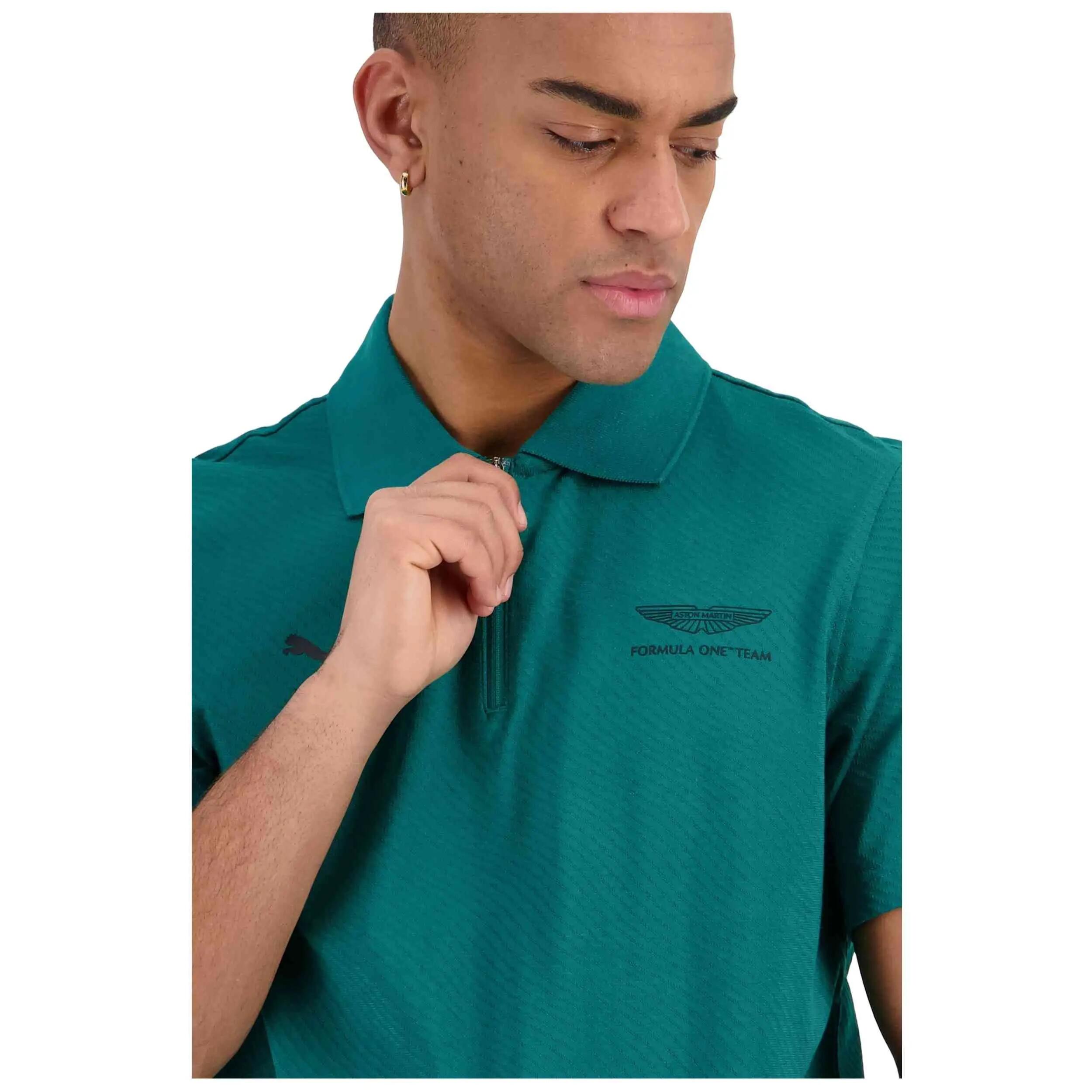 Kurzarm-polo Puma Modell Aston Martin Aramco F1 Team Jacquard "Green für männer 4/5