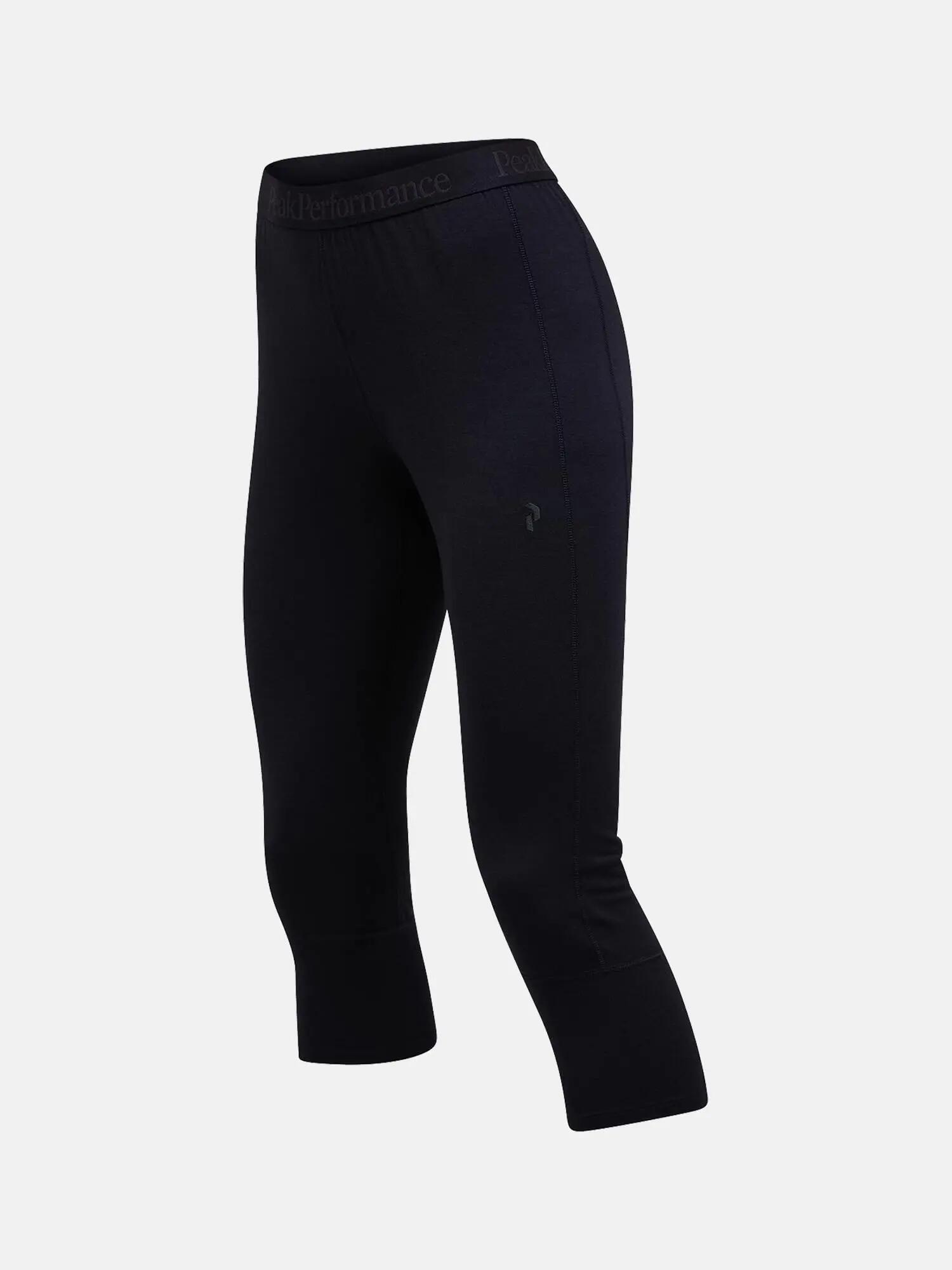Dames - Sportswear - Baselayerbroek - 3/4-lengte, merinowolmix - Magic - Zwart 4/4