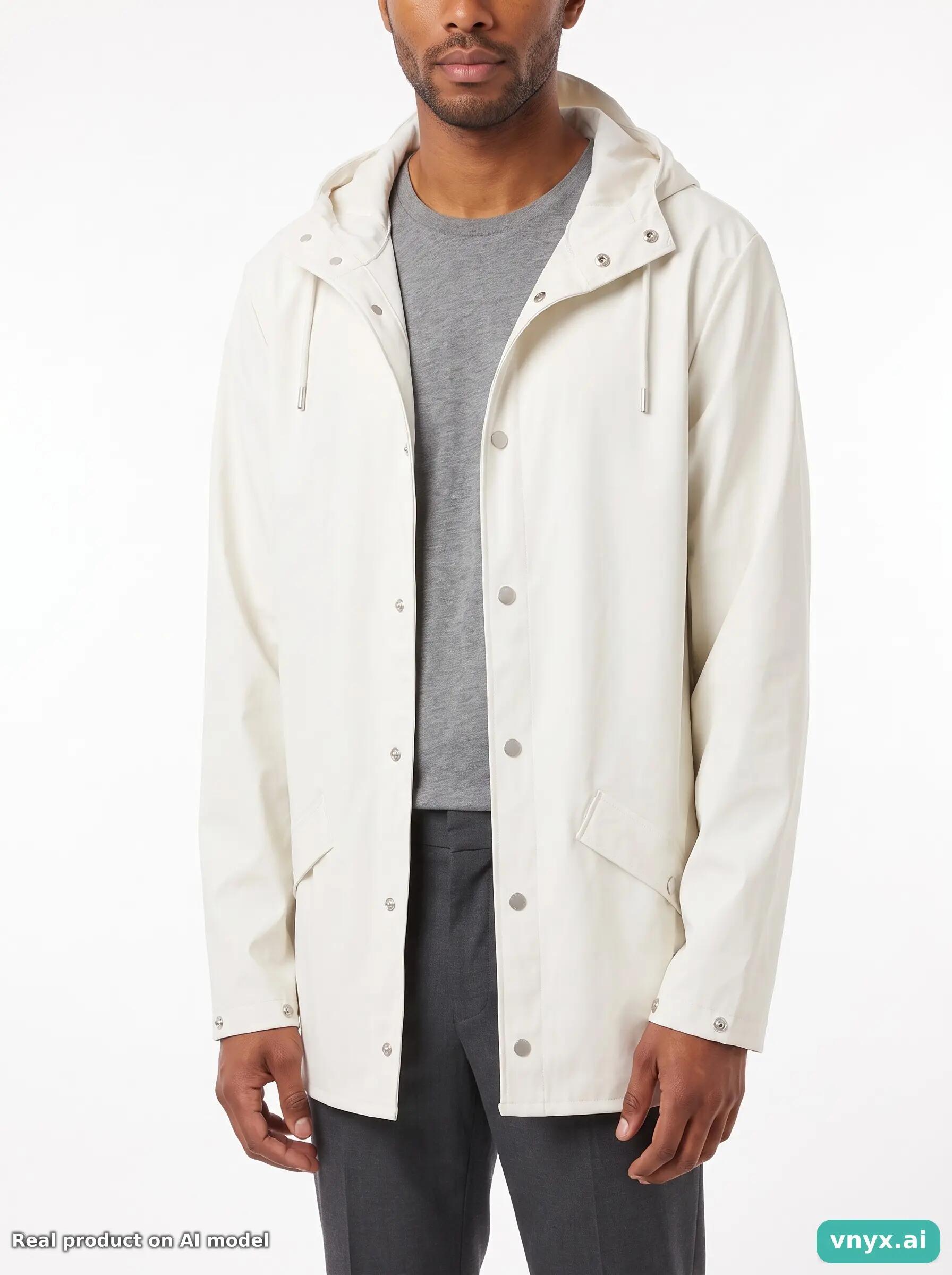 Second Life - RAINS White Outdoor Jacket Men S 5/5