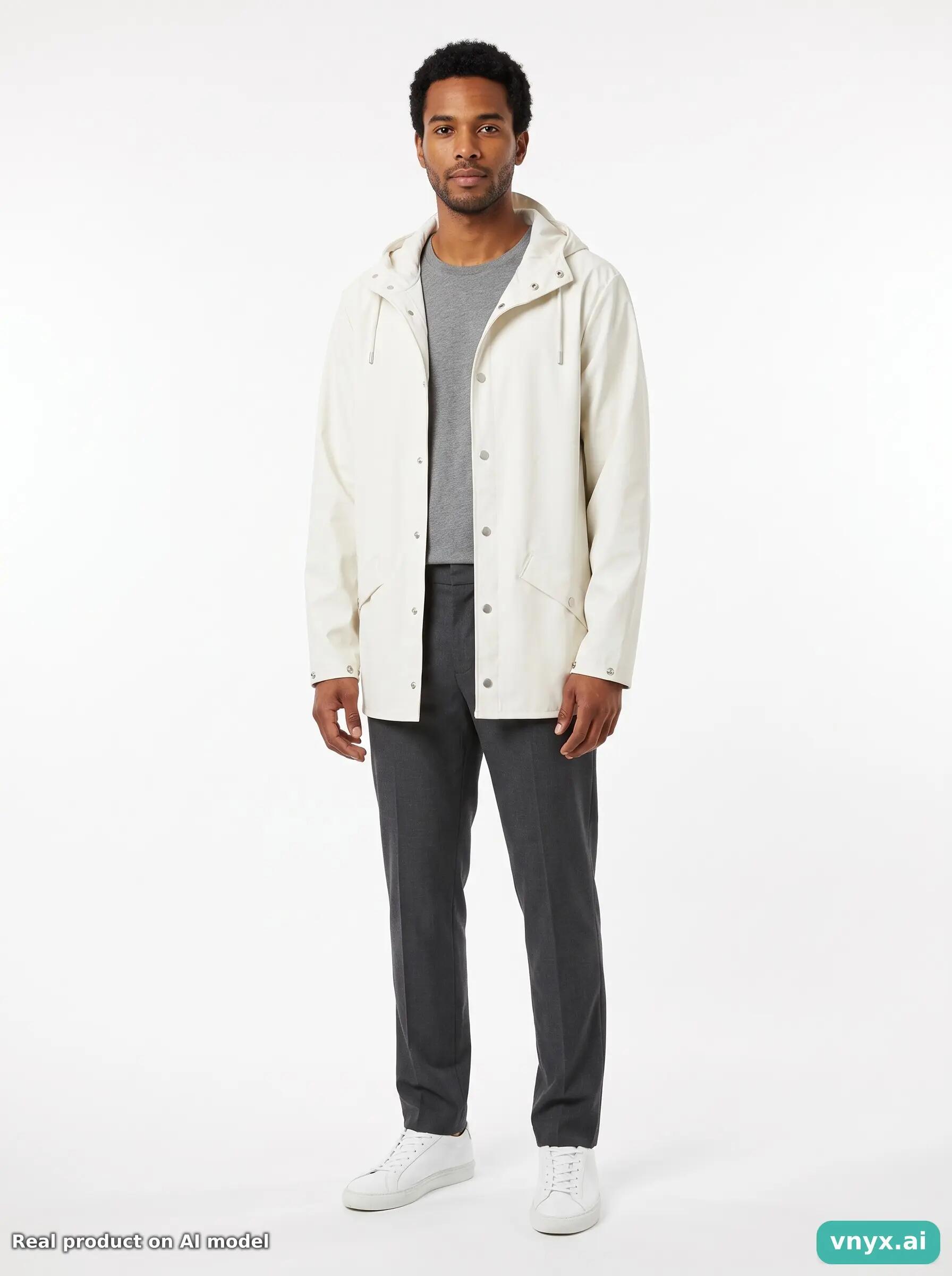 Second Life - RAINS White Outdoor Jacket Men S 3/5