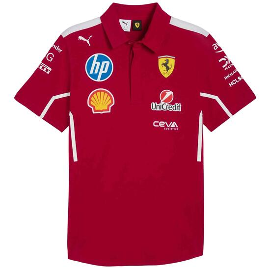 Polo à manches courtes Puma modèle Scuderia Ferrari 2025 Team "Dark C pour homme