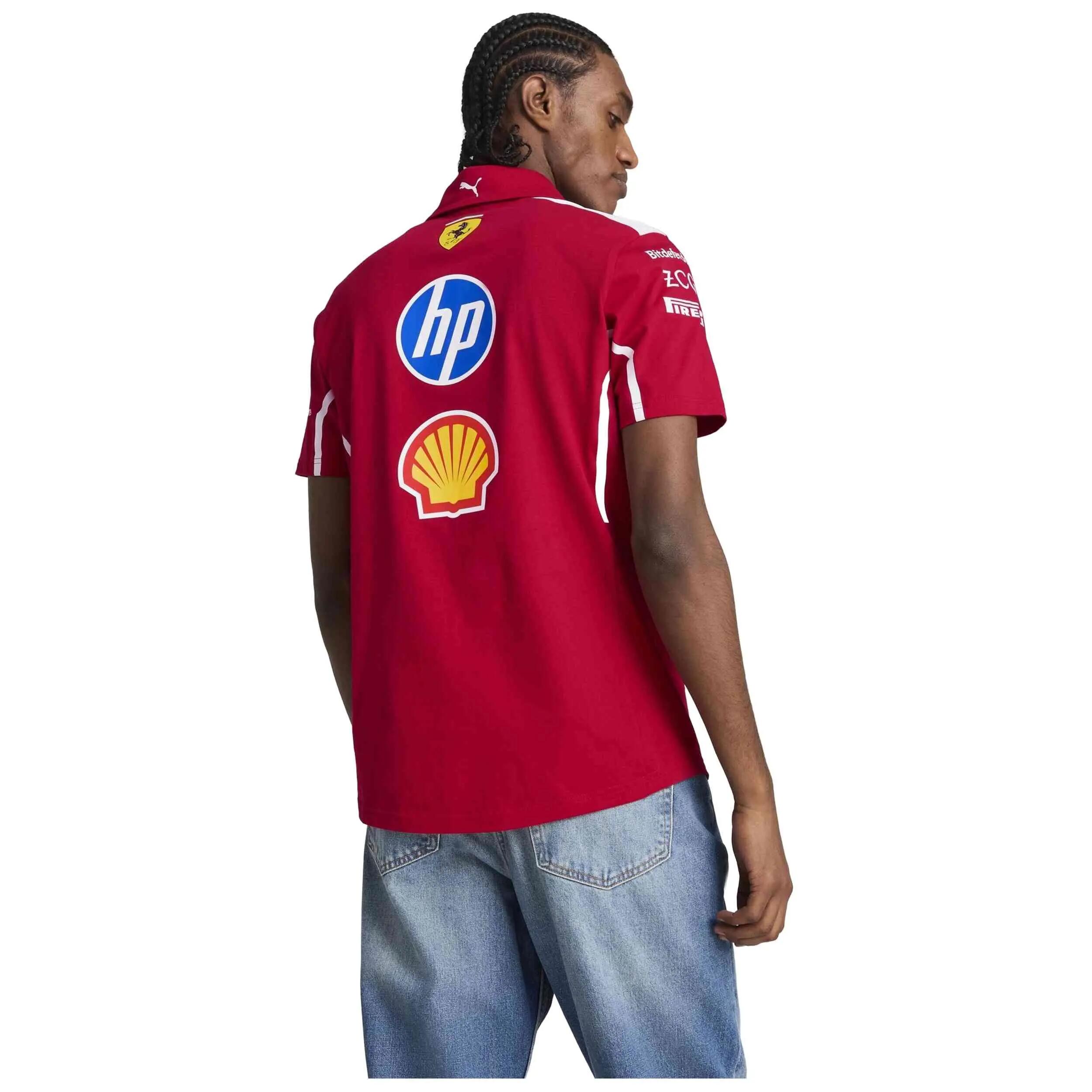 Kurzarm-polo Puma Modell Scuderia Ferrari 2025 Team "Dark Cherry" für männer 4/5