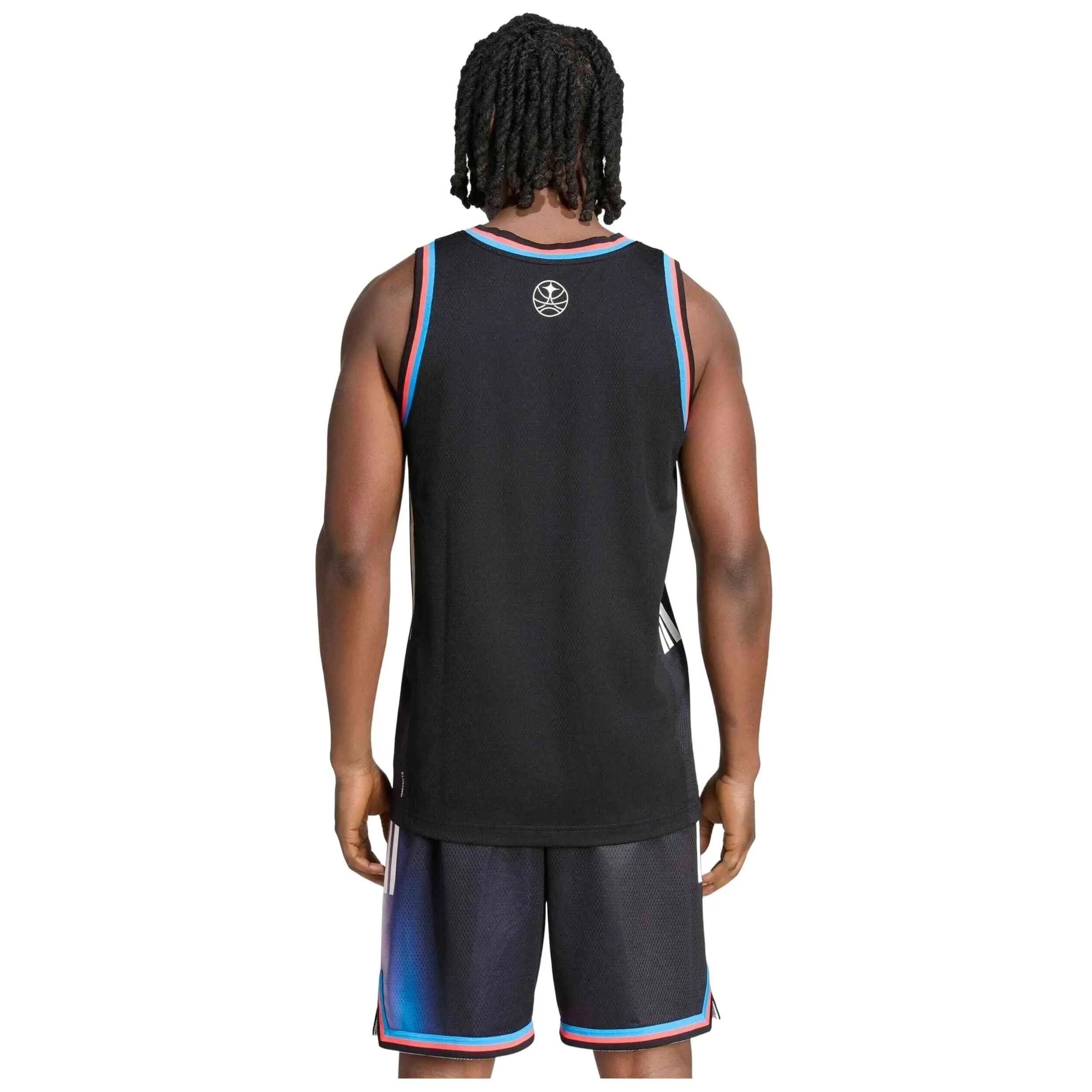 Basketbalshirt Adidas model Paris Basketball Home voor unisex 3/5
