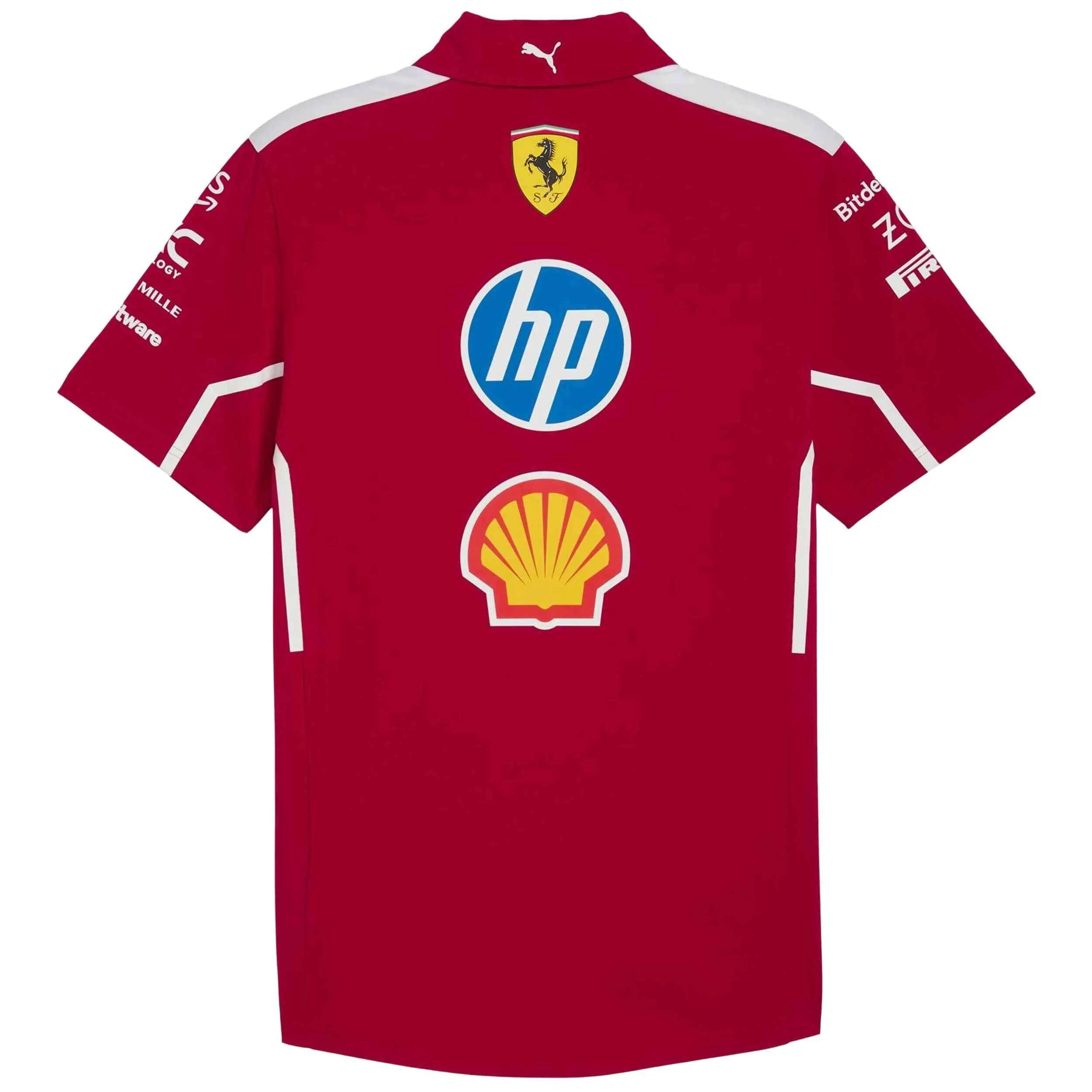 Kurzarm-polo Puma Modell Scuderia Ferrari 2025 Team "Dark Cherry" für männer 2/5