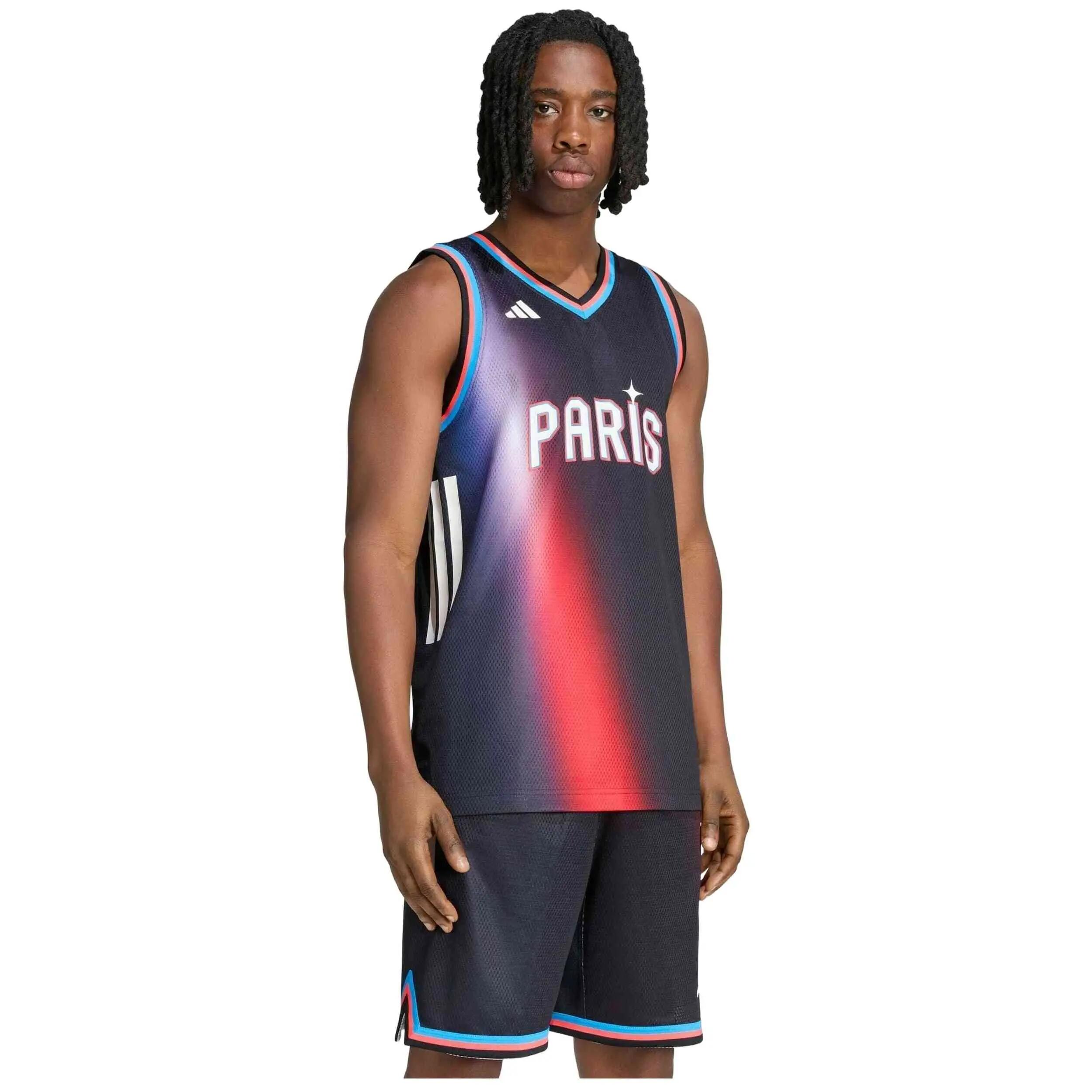 Basketbalshirt Adidas model Paris Basketball Home voor unisex 2/5