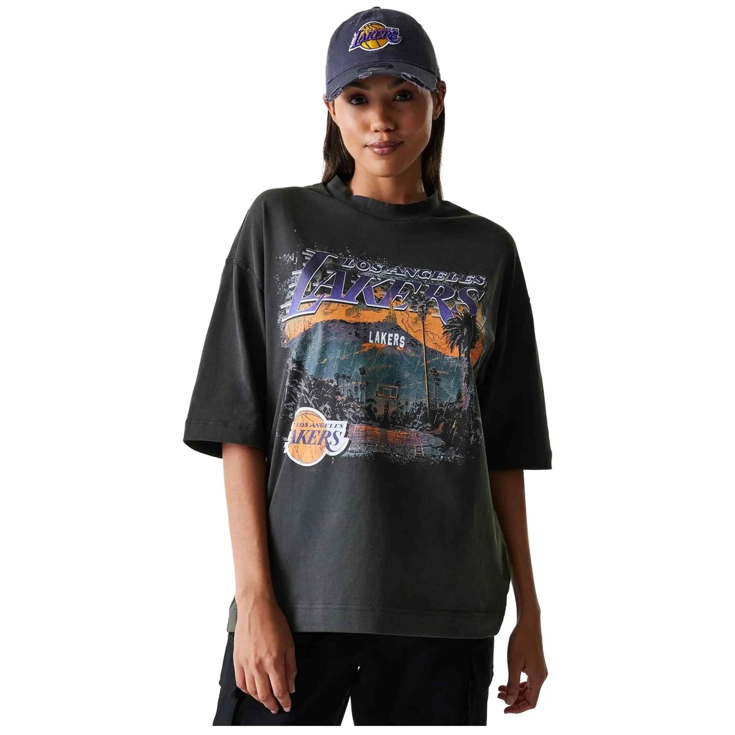 Basketbalshirt New Era model LA Lakers NBA voor unisex 4/5