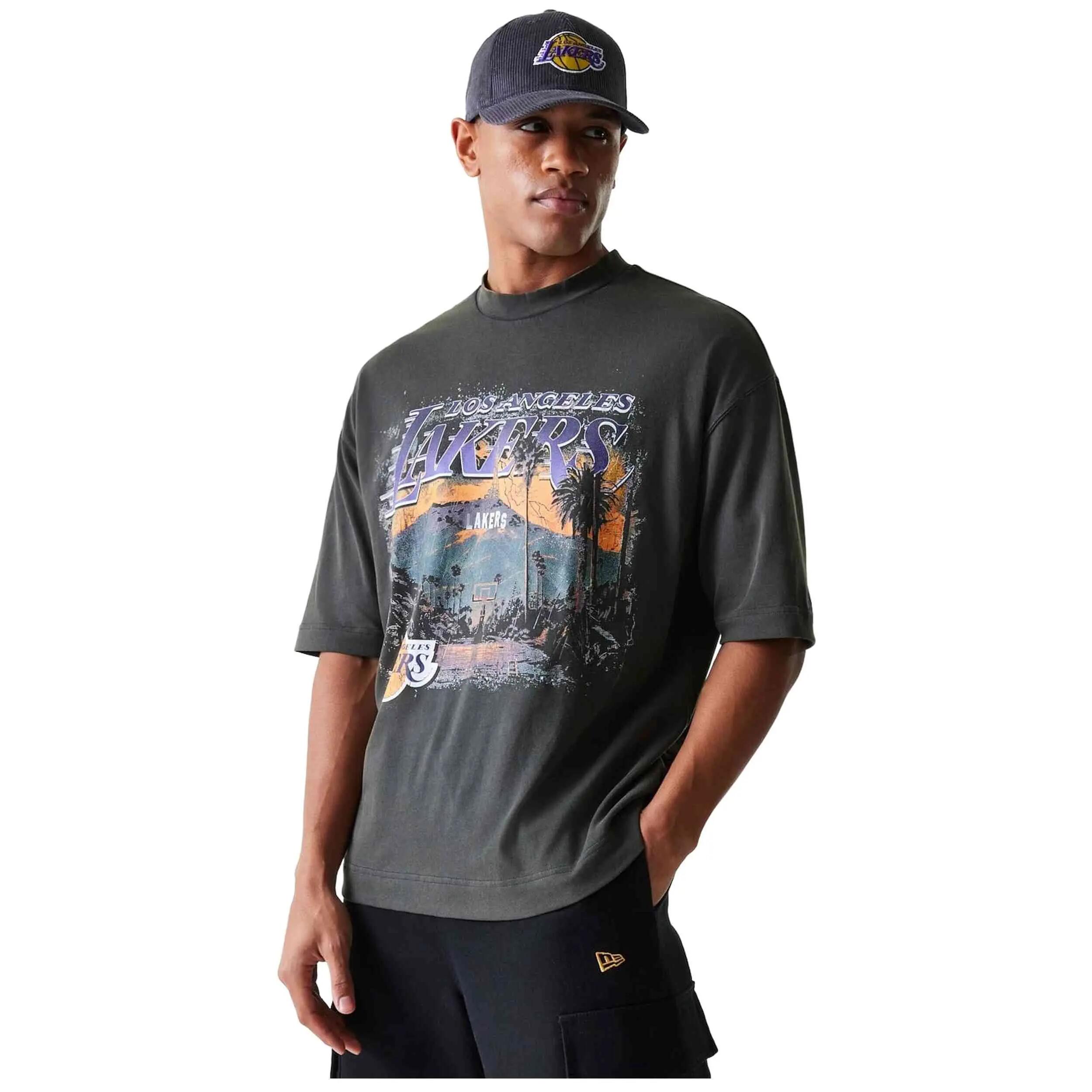 Basketbalshirt New Era model LA Lakers NBA voor unisex 3/5