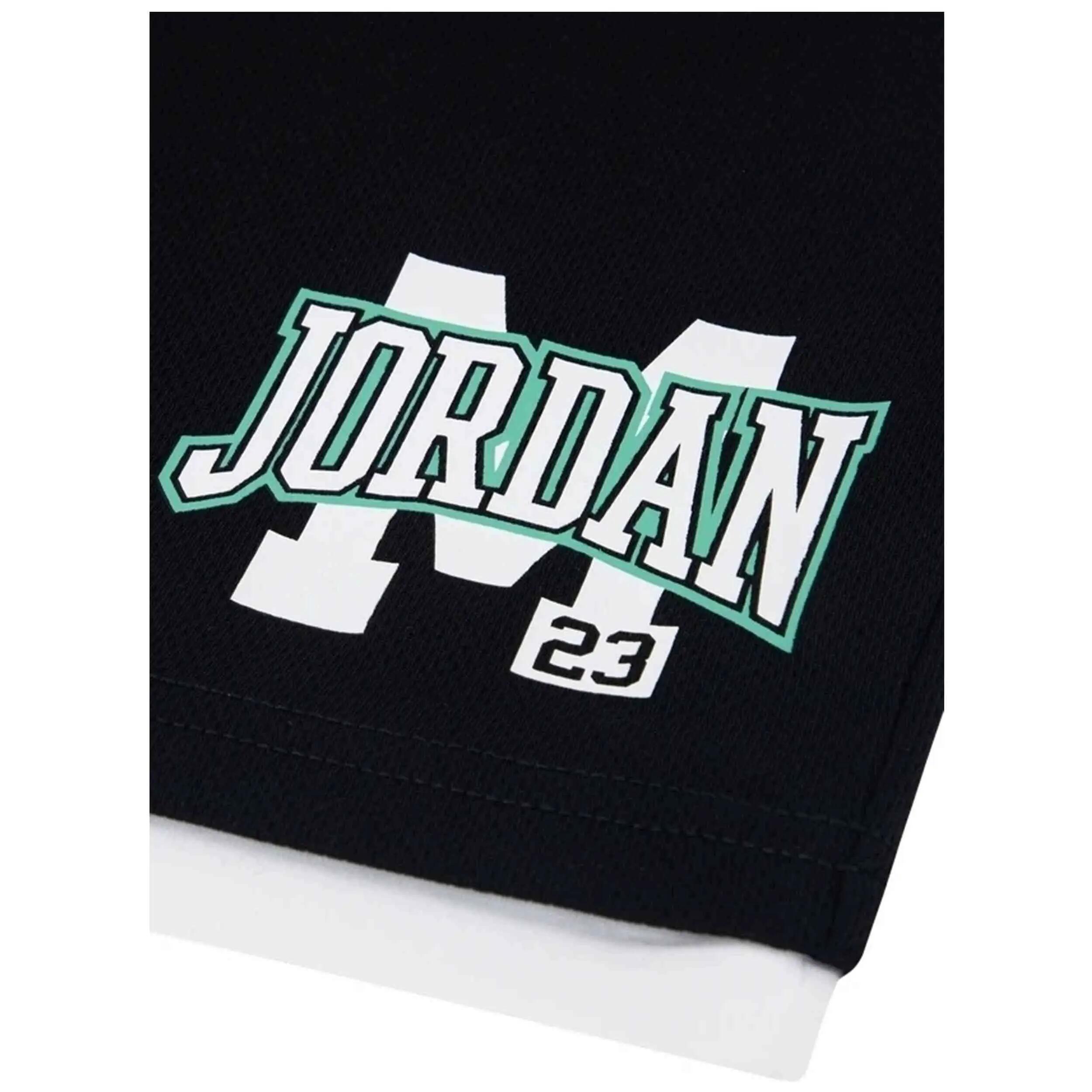 Maglia a maniche corte Jordan modello Dinasty "Negro/Blanco" per unisex ragazzi 5/5