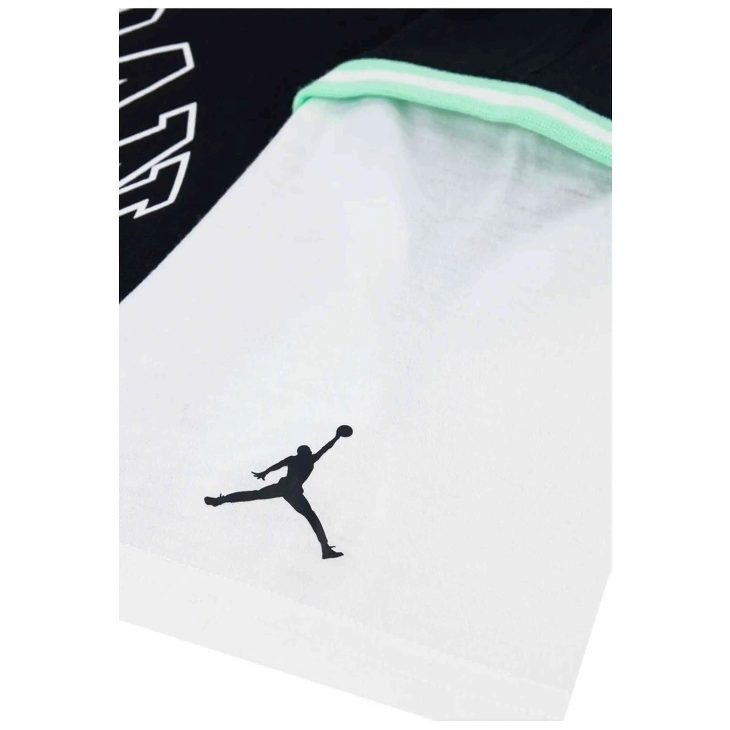 Maglia a maniche corte Jordan modello Dinasty "Negro/Blanco" per unisex ragazzi 4/5