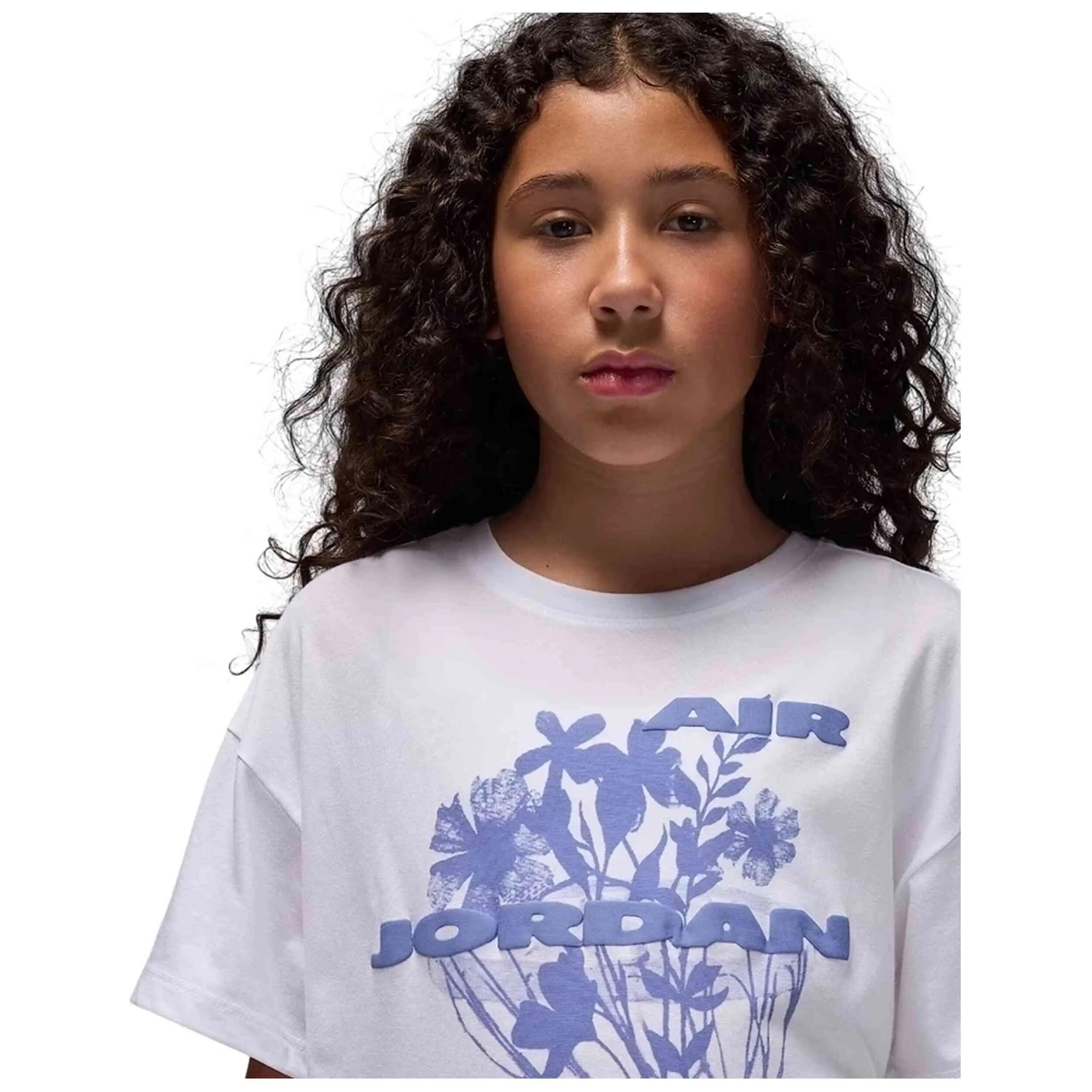 Camiseta de manga corta Jordan modelo 23 Flowers para niñas 3/5