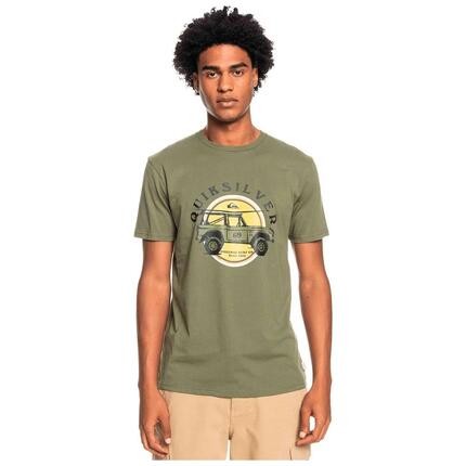 T-shirt Quiksilver modèle Coastal Grooves "Olive" pour homme