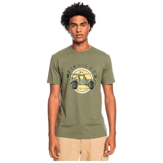 T-shirt Quiksilver modèle Coastal Grooves "Olive" pour homme