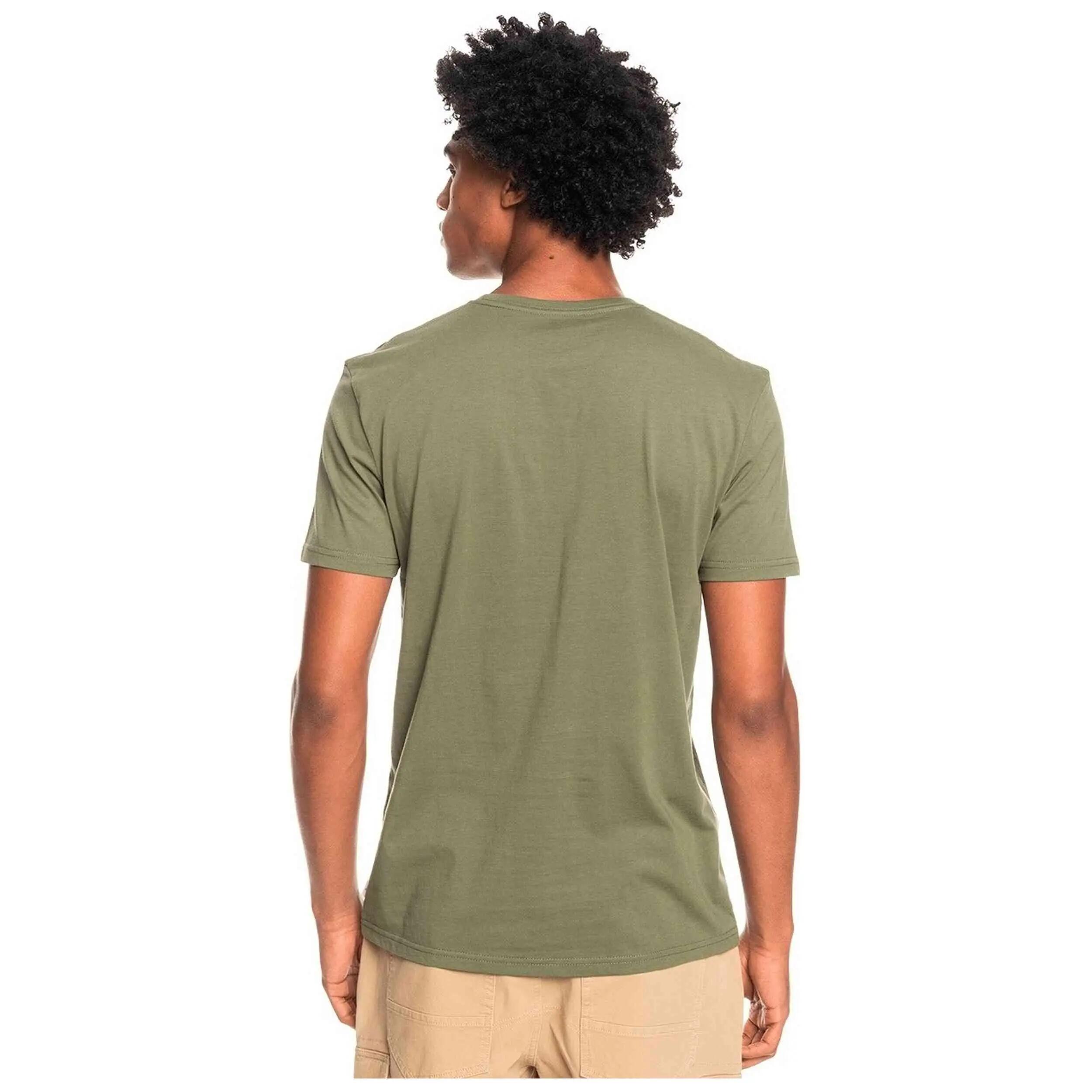 Maglia a maniche corte Quiksilver modello Coastal Grooves "Olive" per uomini 2/4
