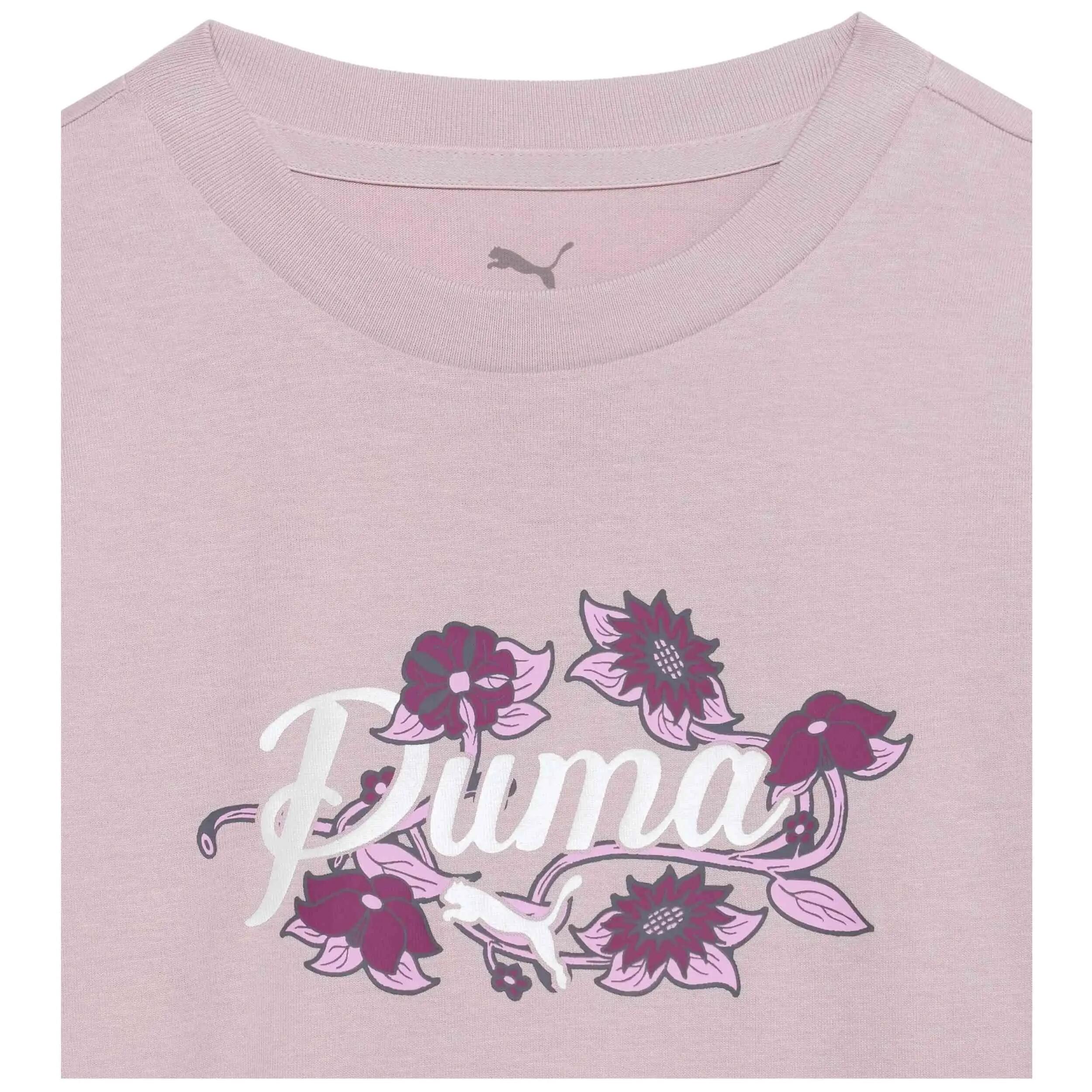 T-shirt Puma modelo Essentials Nature 2.0 Graphic "Misty Pink" para garotas 4/5
