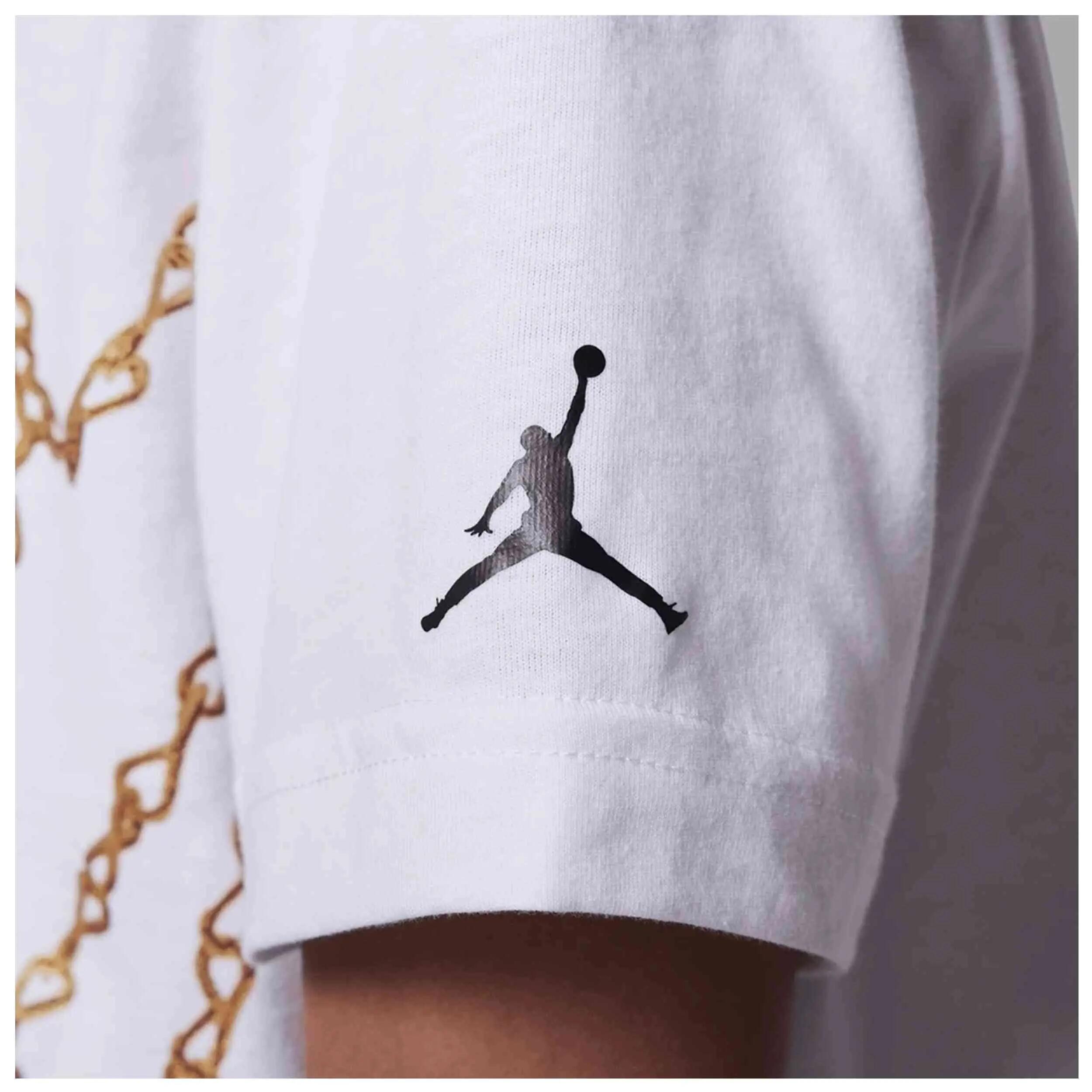 T-shirt met korte mouwen Jordan model Jumpman Chain "White" voor jongens 5/5