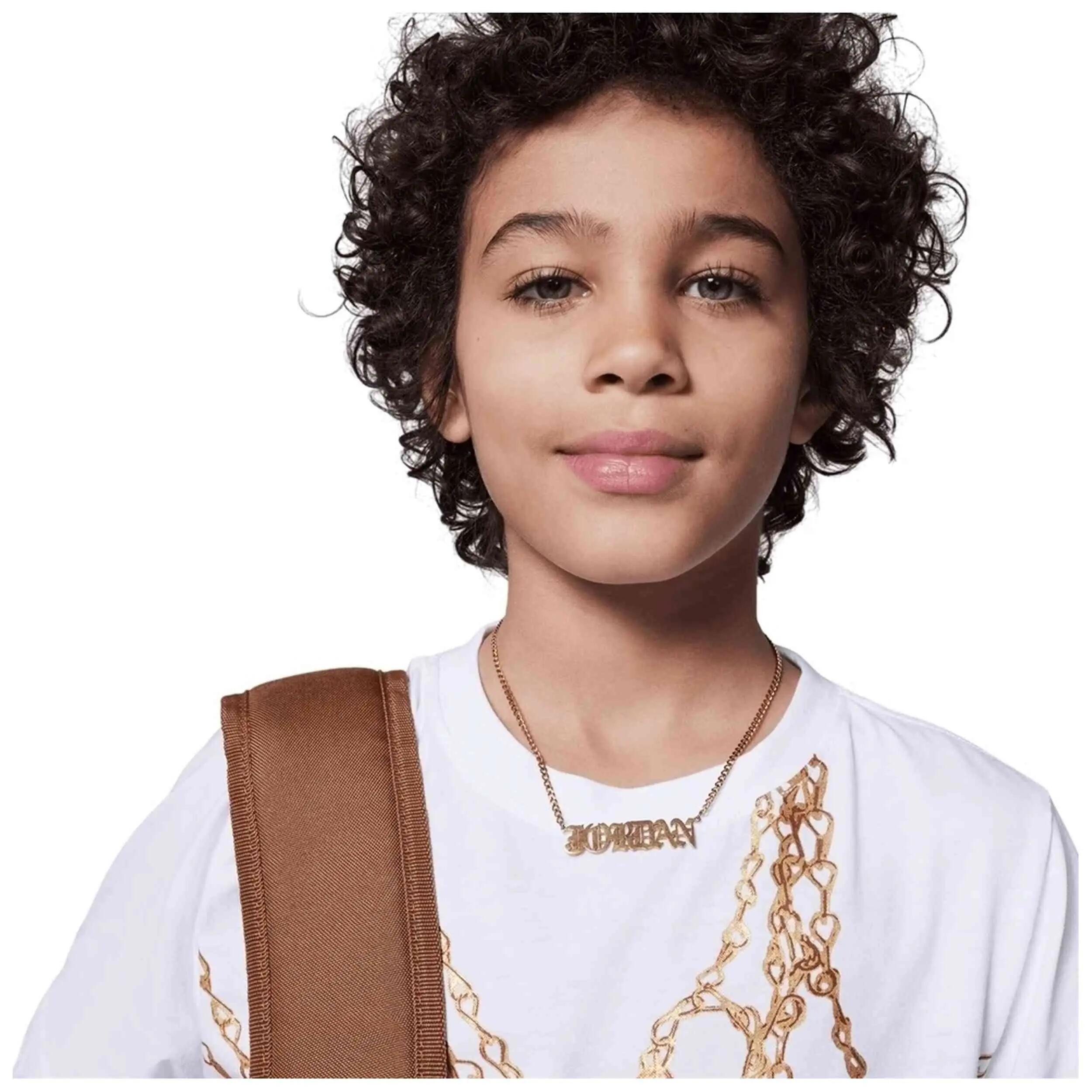 T-shirt met korte mouwen Jordan model Jumpman Chain "White" voor jongens 3/5