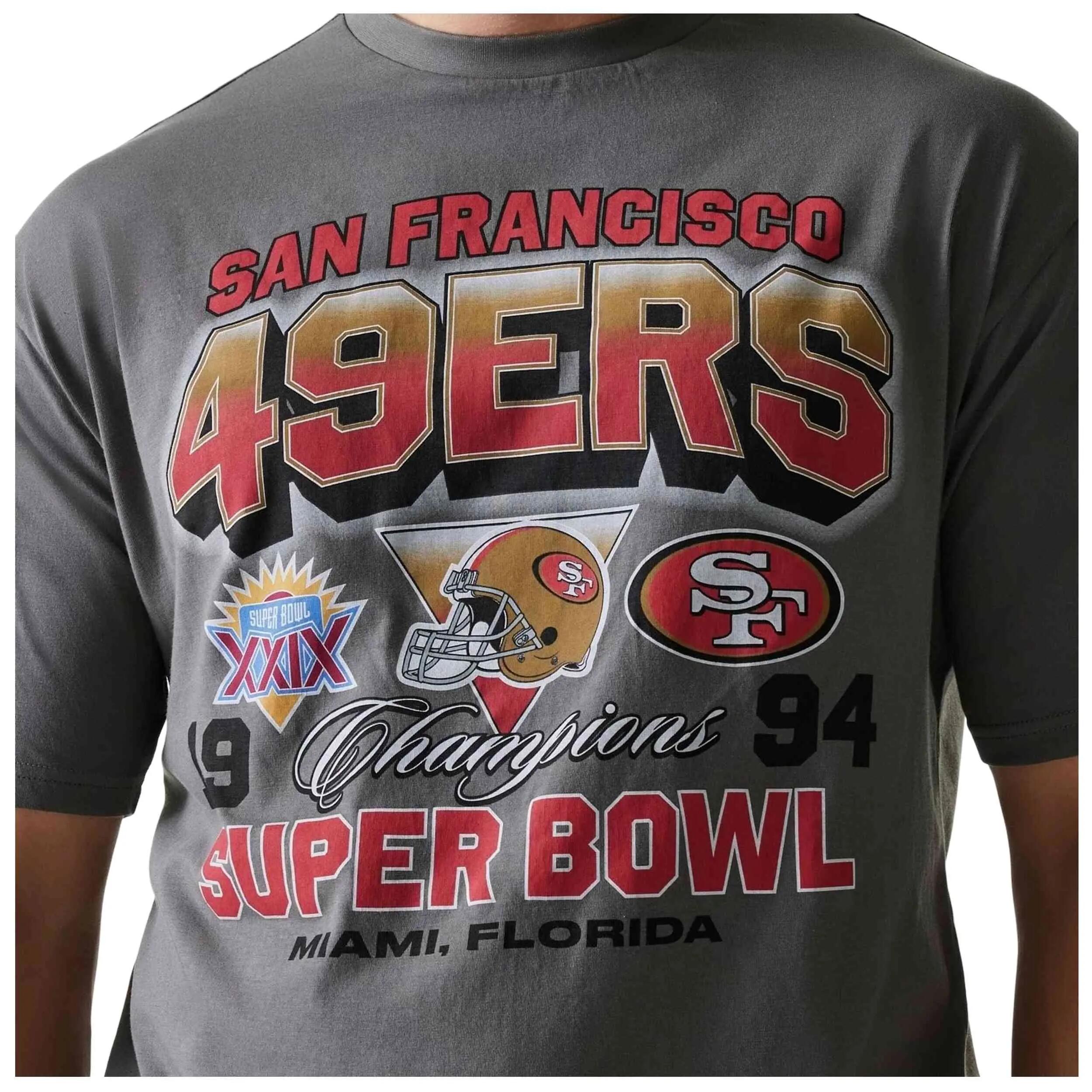 Maglia a maniche corte New Era modello San Francisco 49ers NFL Washed per uomini 3/4