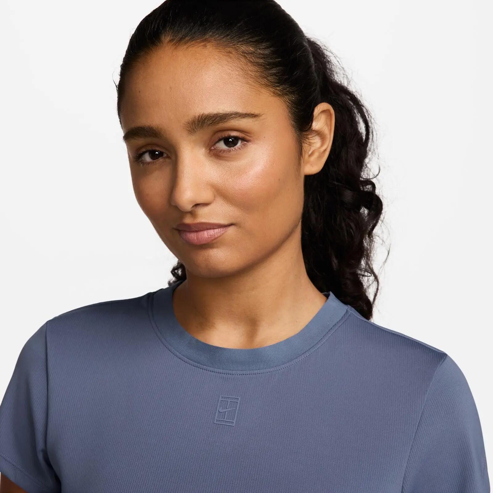 Haut - Tennis - Femme - Manches courtes, Dri-FIT - NikeCourt Advantage - Bleu 4/4