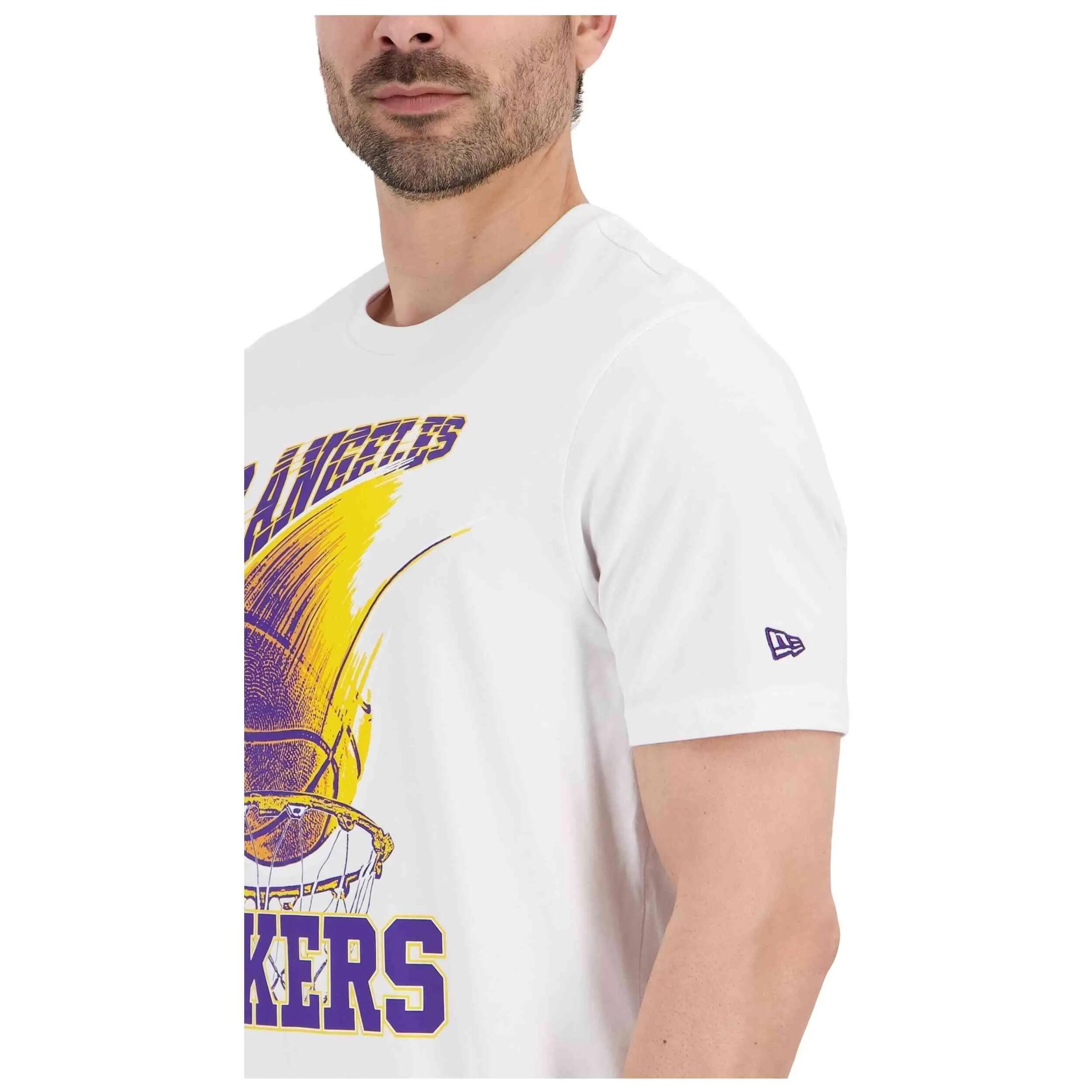 Maglia a maniche corte New Era modello Los Angeles Lakers NBA Ball Gr per uomini 5/5