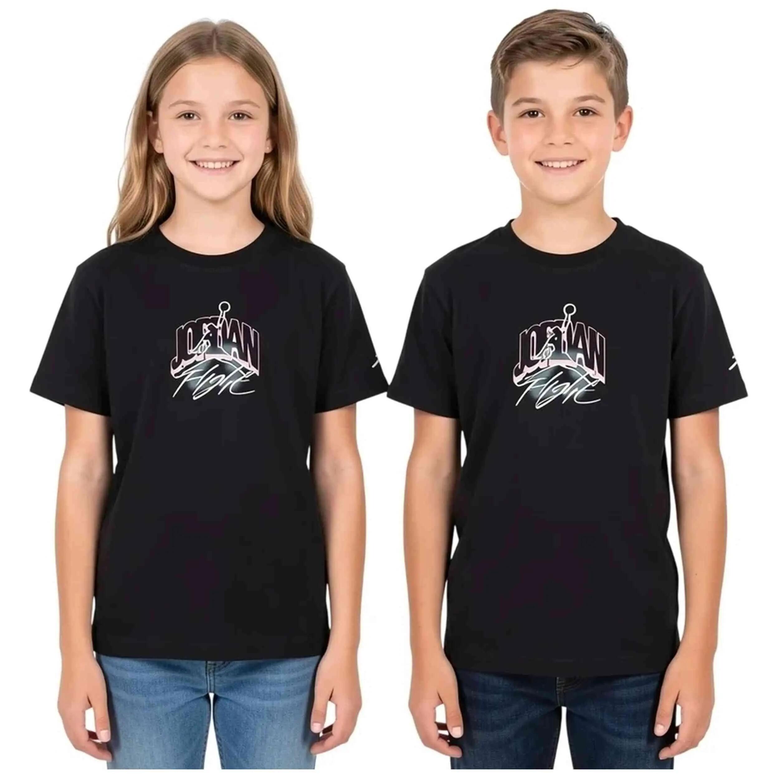 Camiseta de manga corta Jordan modelo MJ Back Stretch "Black" para niñas 4/5