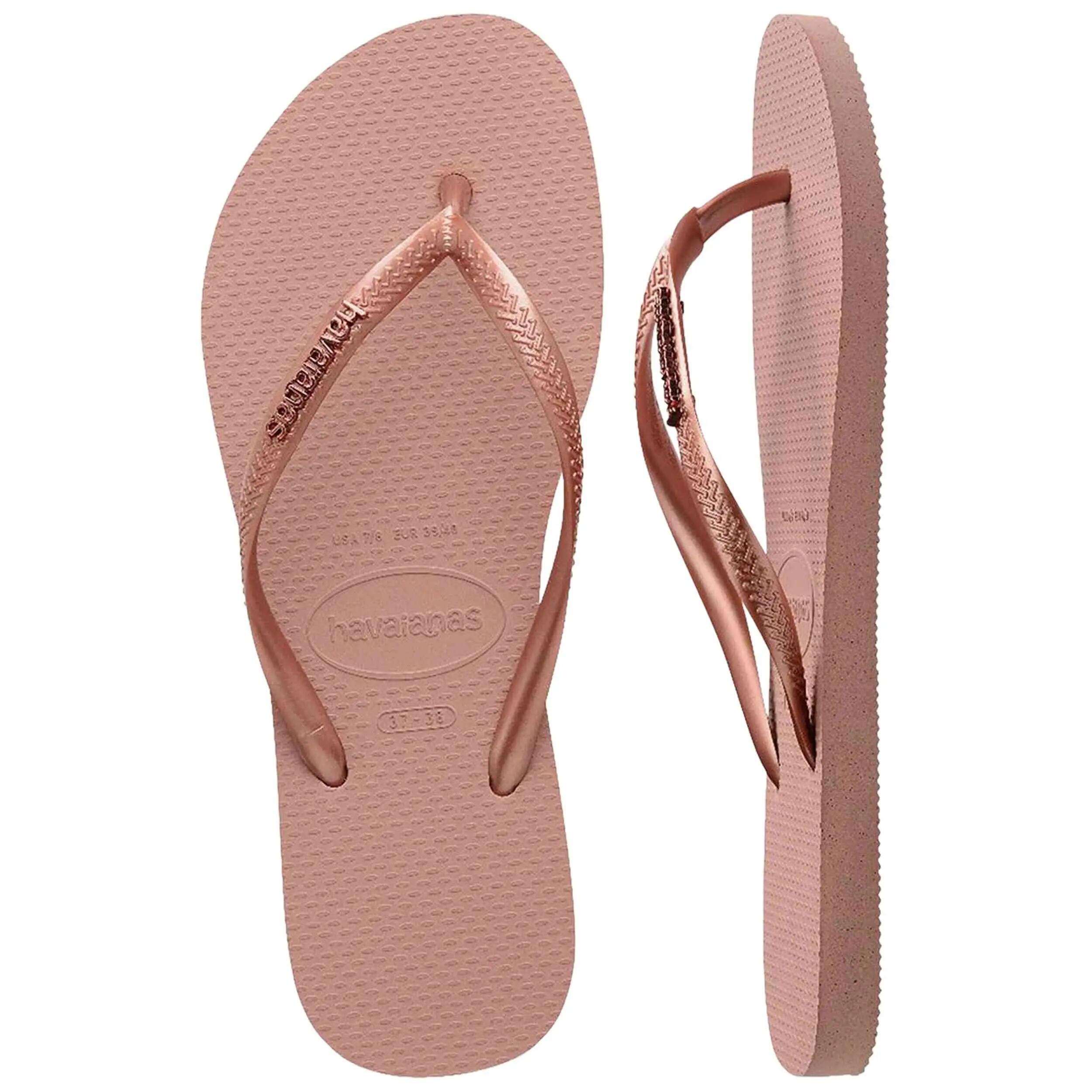 Flip-flops Havaianas Modell Slim Logo Metallic "Rose Gold" für frauen 4/5