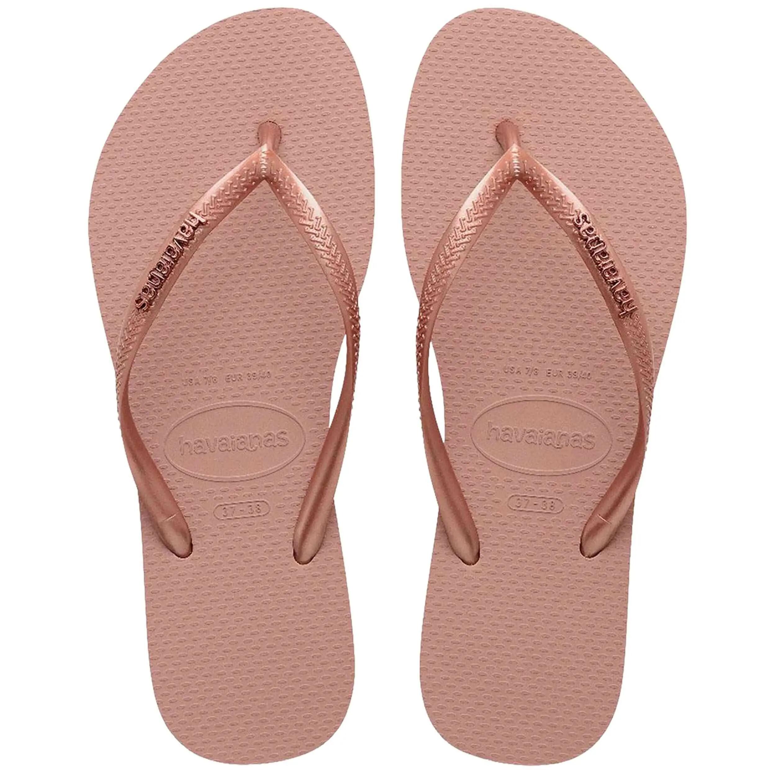 Flip-flops Havaianas Modell Slim Logo Metallic "Rose Gold" für frauen 3/5