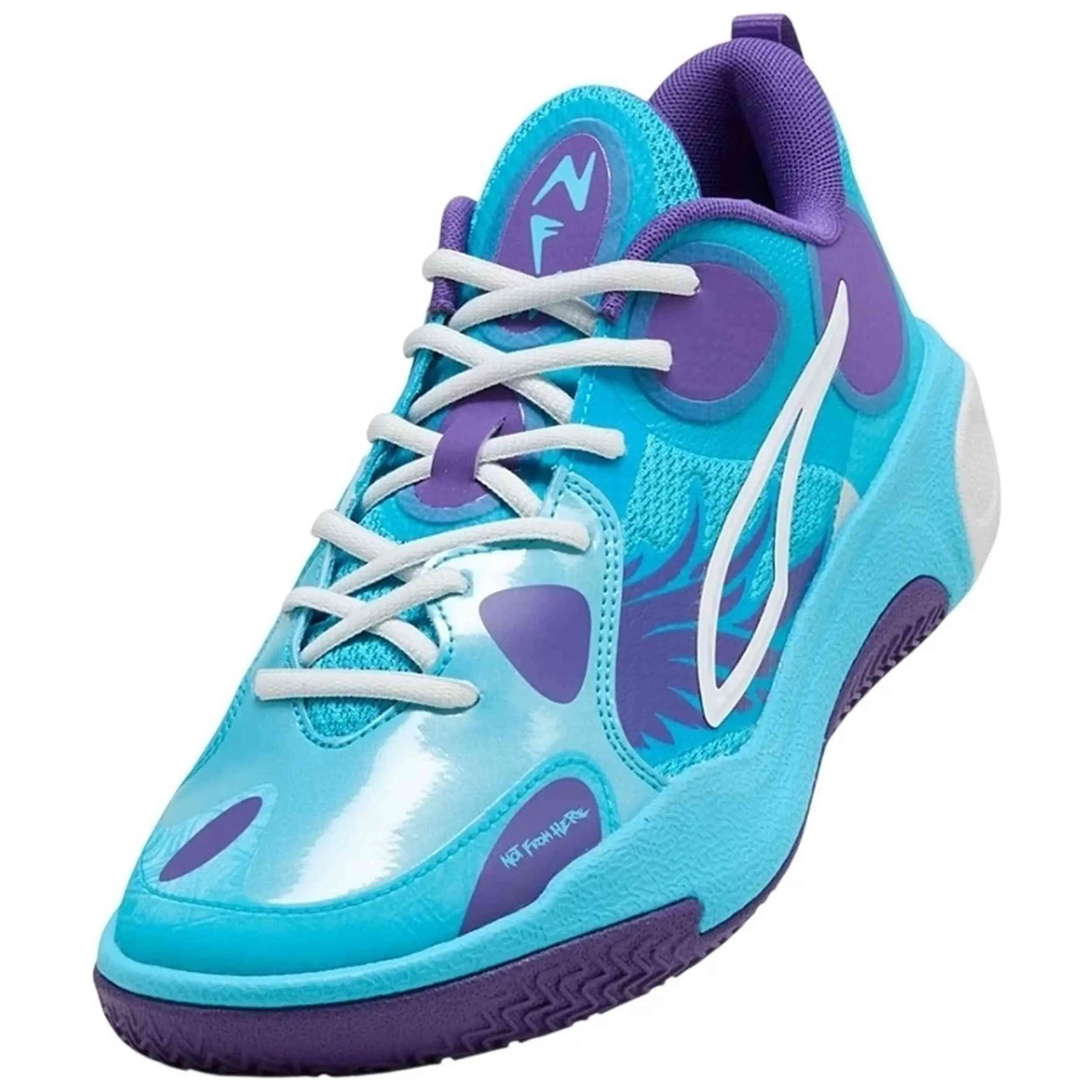 Basketbalschoenen Puma model MB World.01 Jr "Bright Aqua" voor unisex jongens 4/5