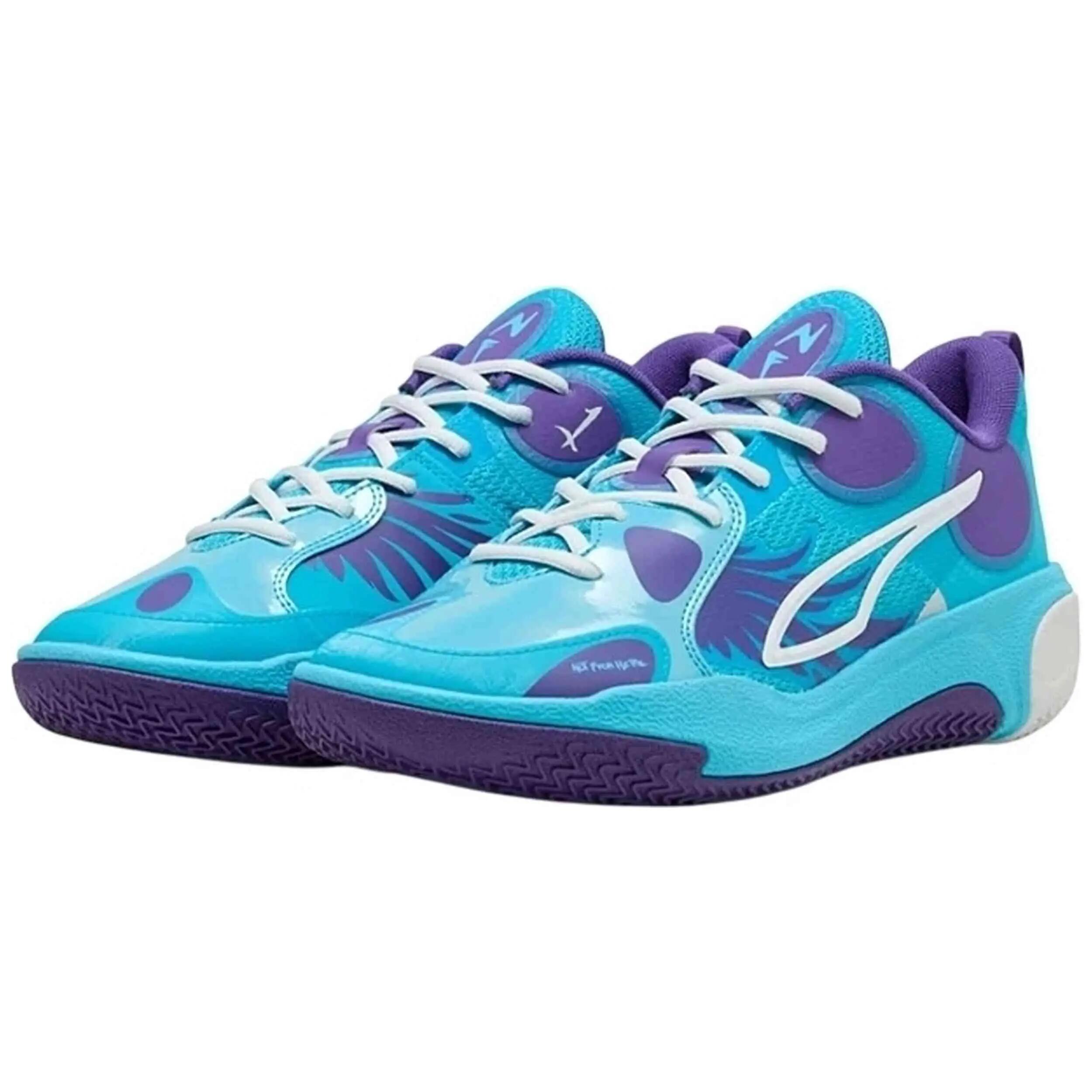 Basketbalschoenen Puma model MB World.01 Jr "Bright Aqua" voor unisex jongens 3/5