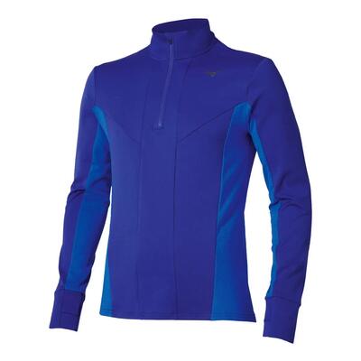 Heren - hardloopshirt - halve rits - mizuno active - blauw