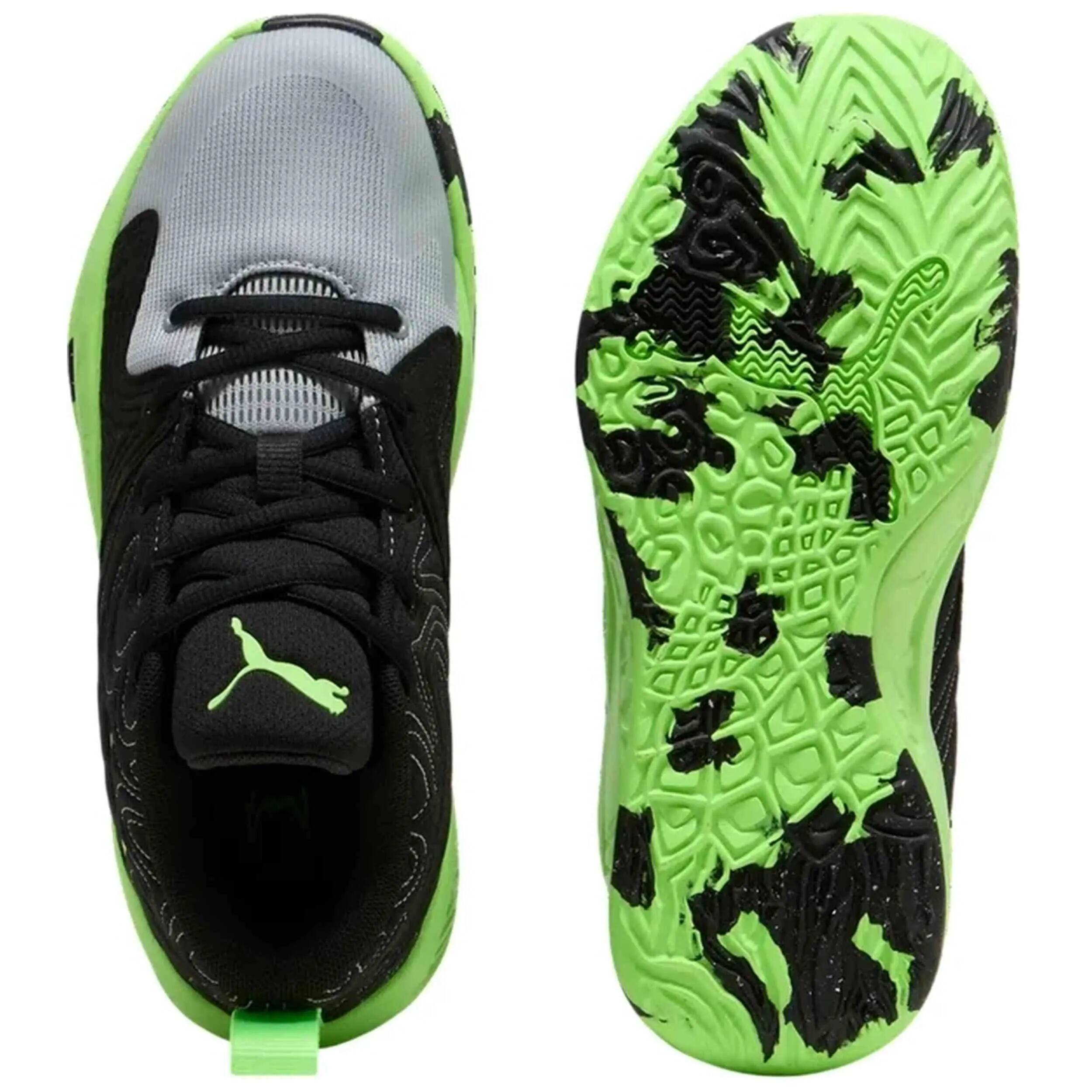 Basketbalschoenen Puma model Court Pro 3 Jr "Black-Green-Gra voor unisex jongens 5/5