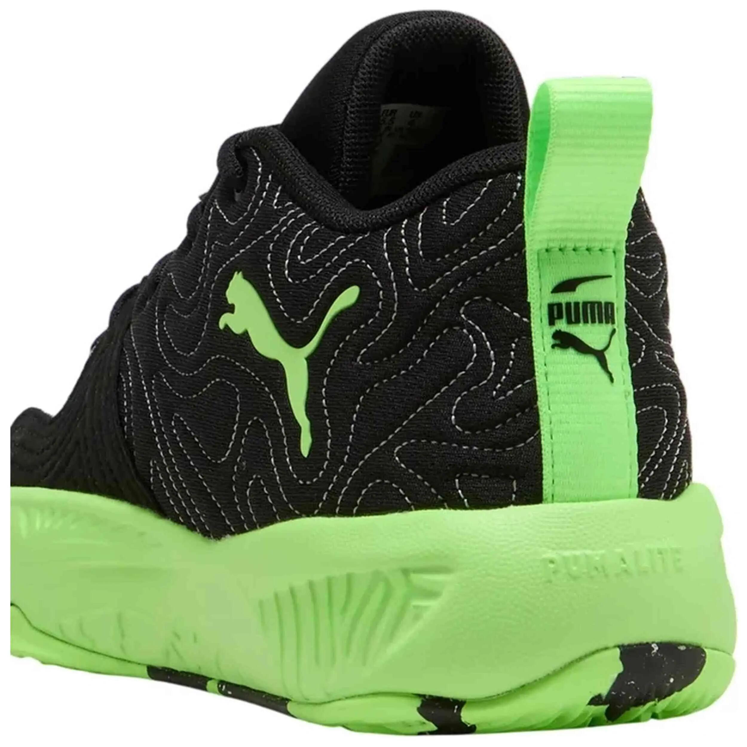Basketbalschoenen Puma model Court Pro 3 Jr "Black-Green-Gra voor unisex jongens 4/5