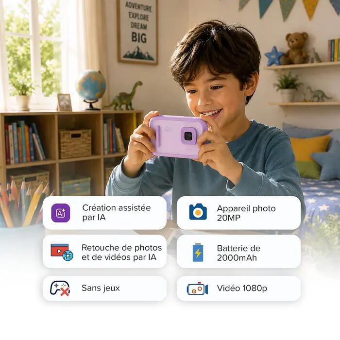 Appareil photo numérique enfant CAMERA 50 20 MP Violet 4/7