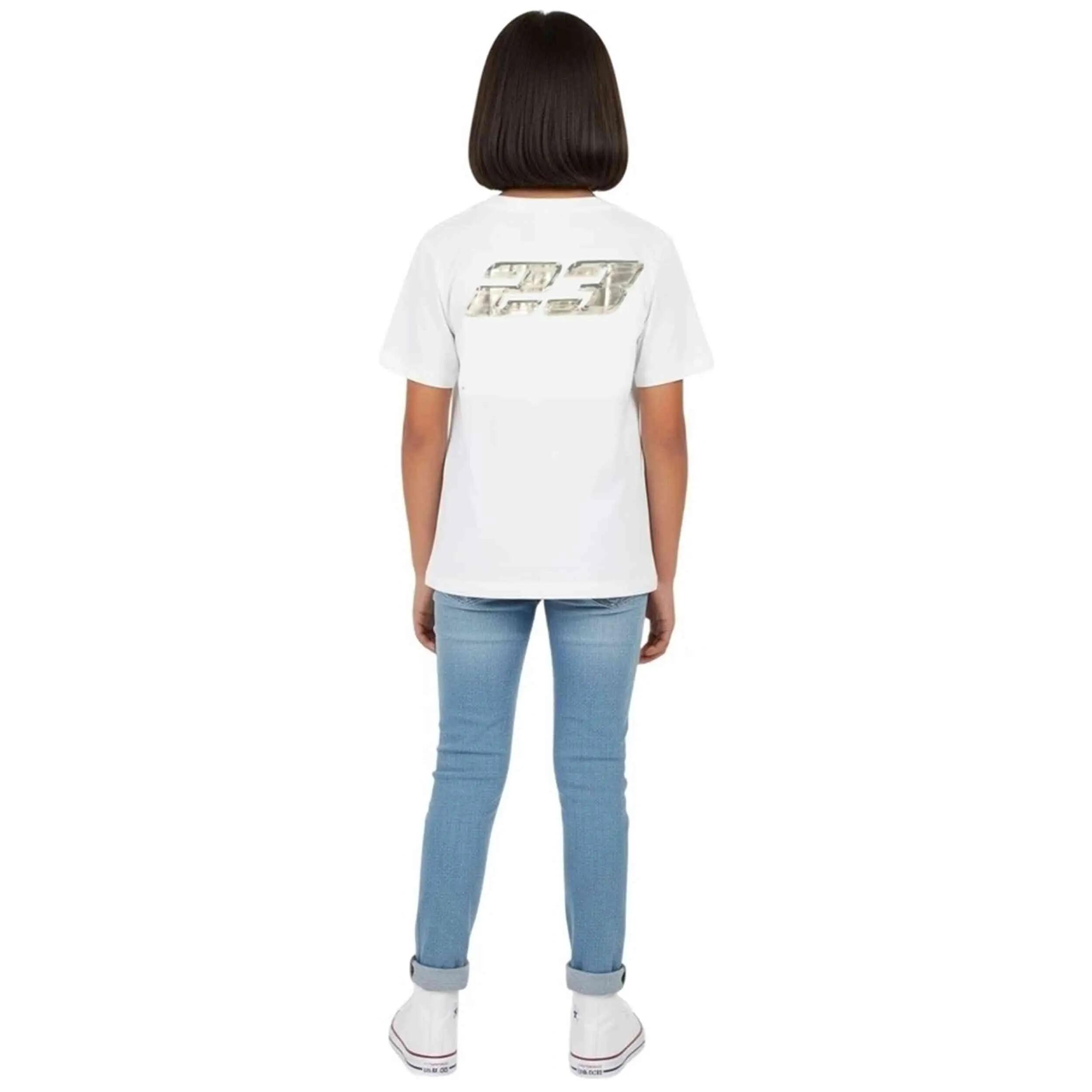 Camiseta de manga corta Jordan modelo 23 Shine "White" para niñas 3/4