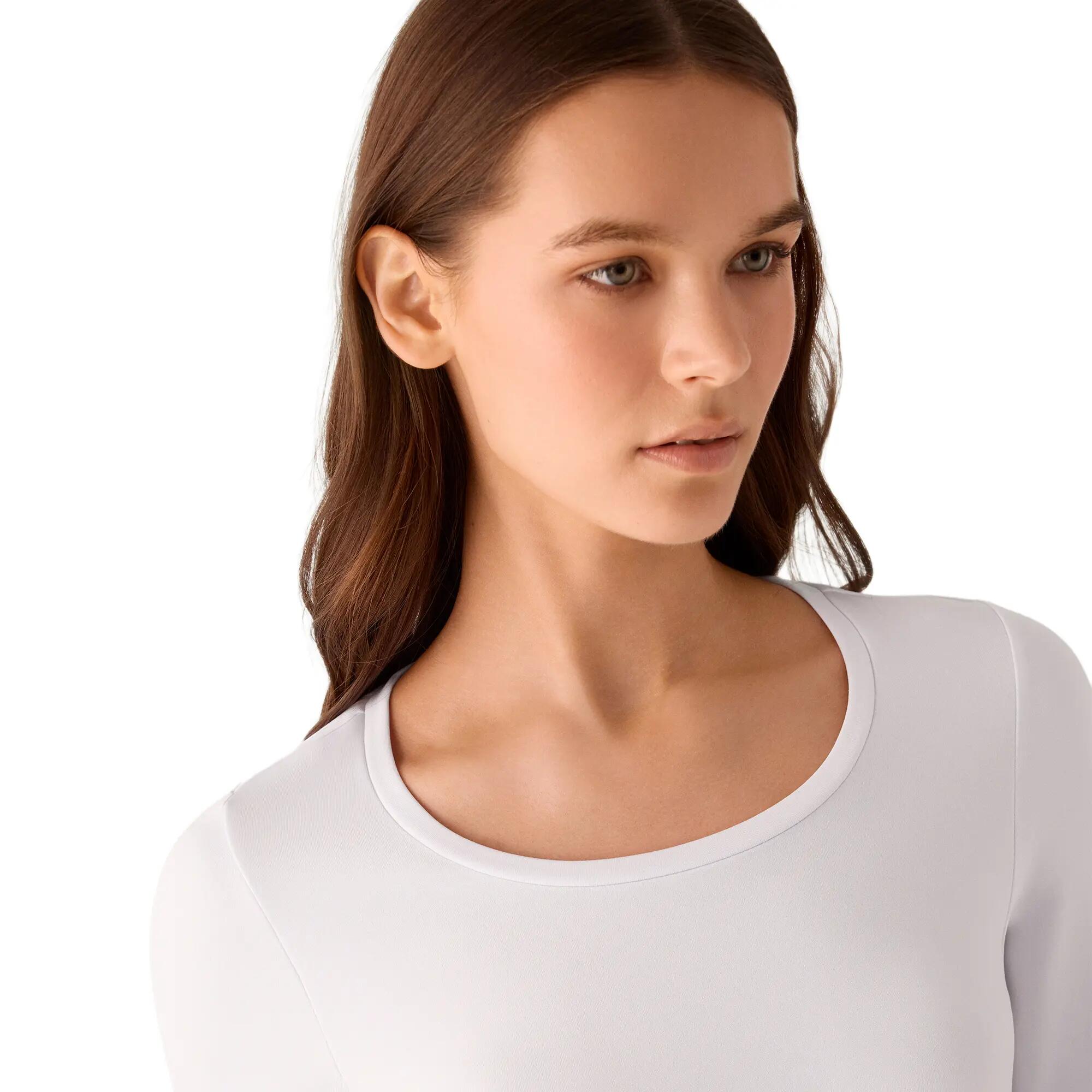 TÉRMICO Camiseta mujer manga larga cuello redondo blanco 3/4
