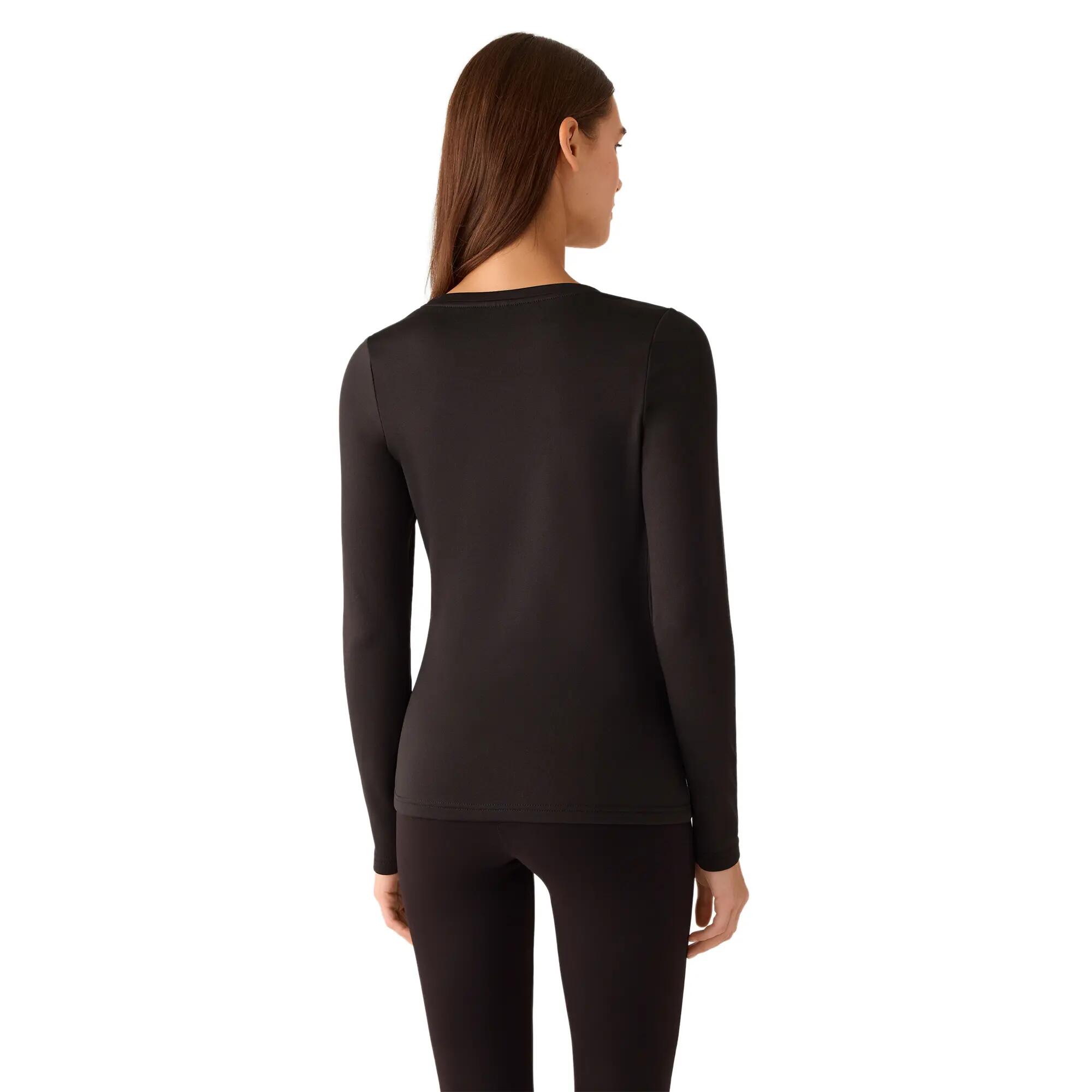 TÉRMICO Camiseta mujer manga larga cuello redondo negro 3/4