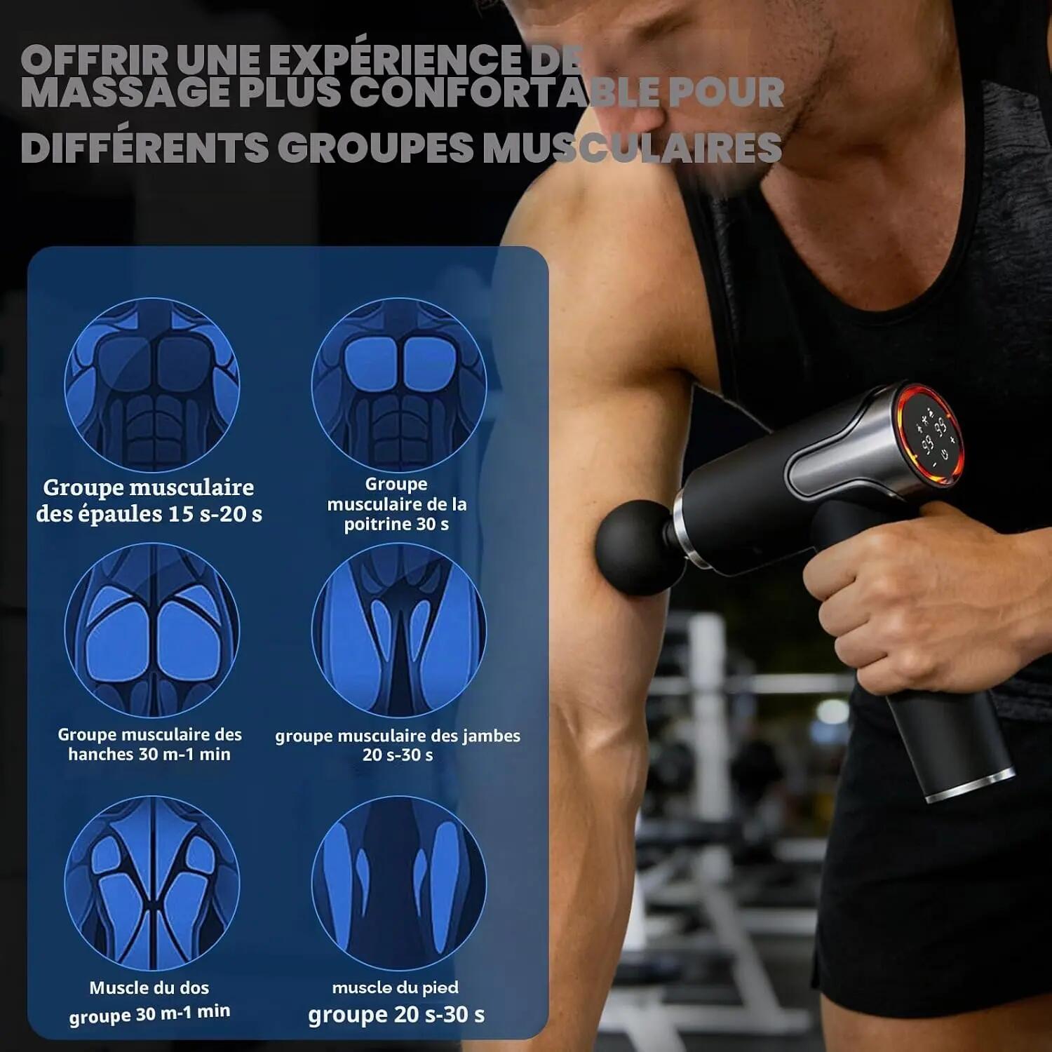 Pistolet De Massage, Masser les muscles, Appareil de Masseur de Muscle Profond 5/6