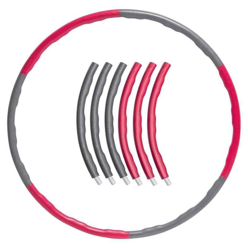 Fitness Hula Hoop Reifen - 100 cm - 1,8 kg - Rosa/Grau