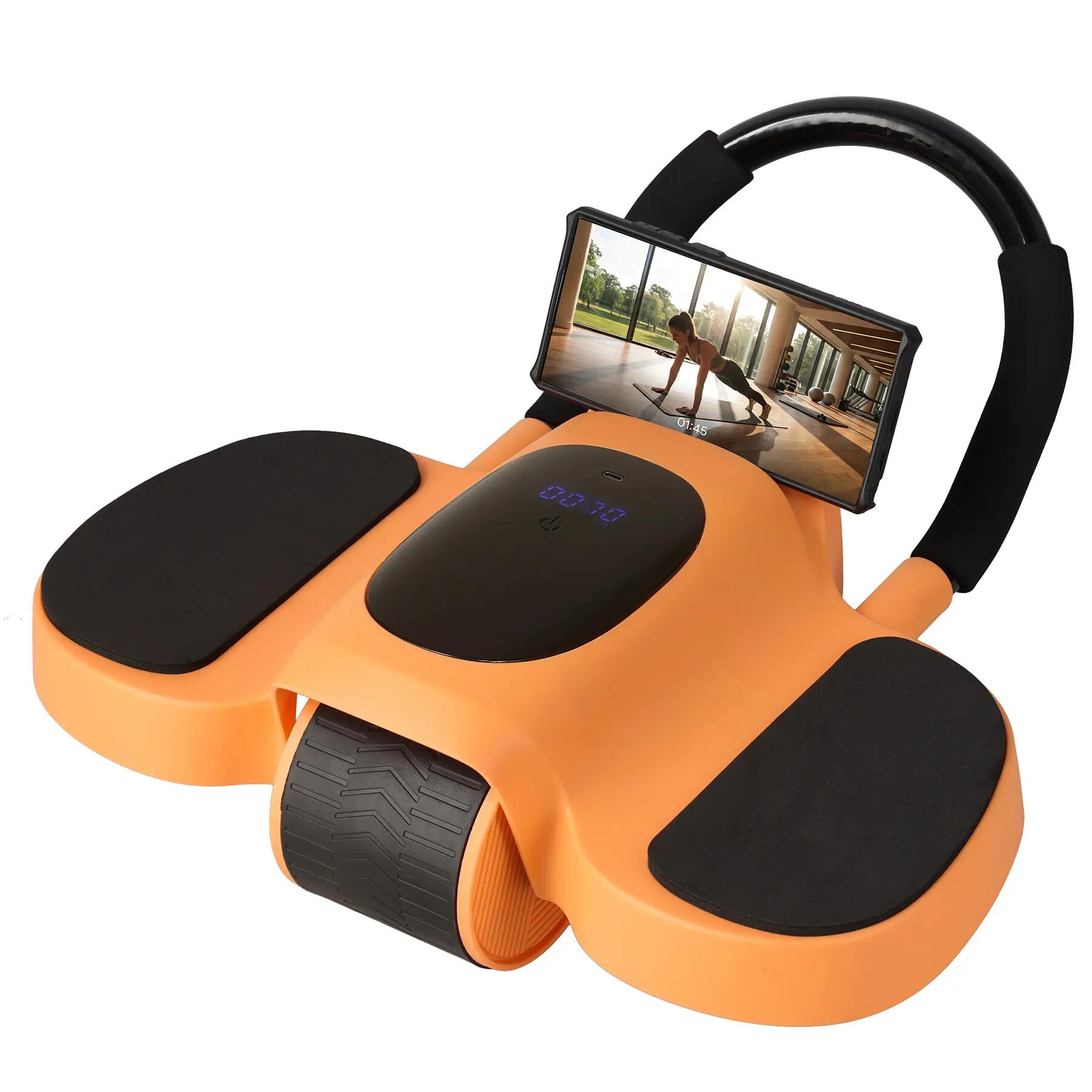 Unisex Fitness Bauchroller mit Rückholautomatik, Armstütze und Display KA34 HMS 9/10
