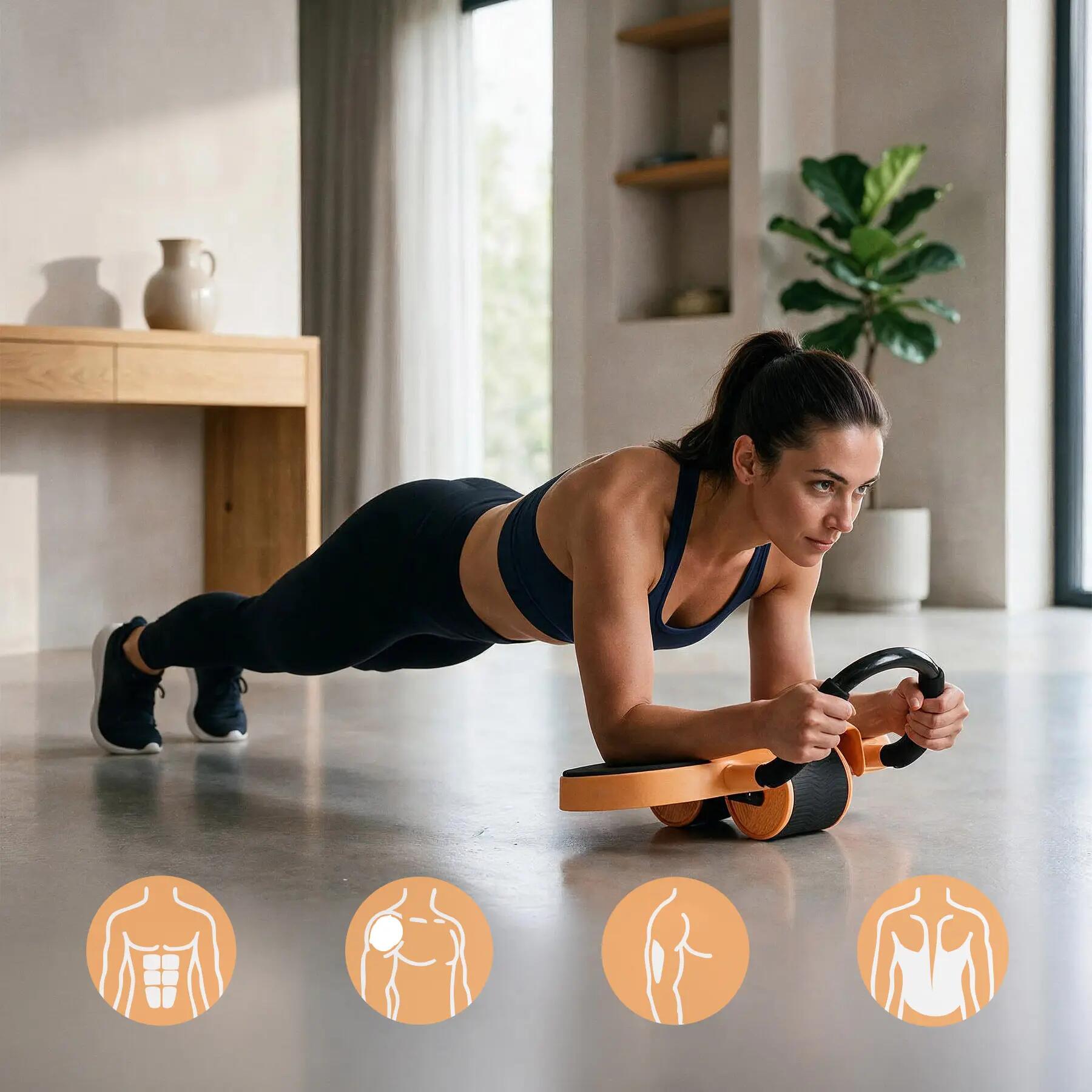 Unisex Fitness Bauchroller mit Rückholautomatik, Armstütze und Display KA34 HMS 2/10