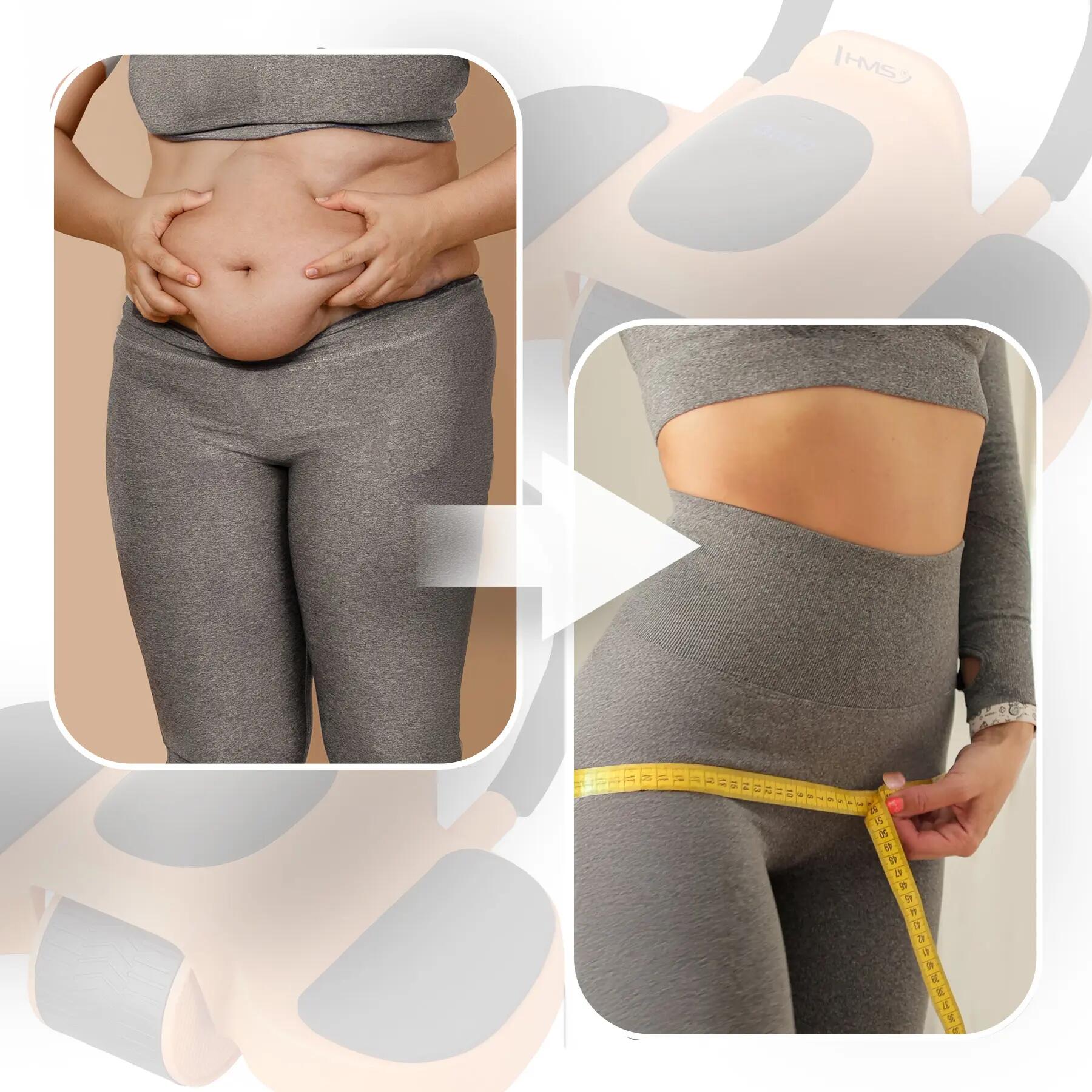 Unisex Fitness Bauchroller mit Rückholautomatik, Armstütze und Display KA34 HMS 10/10