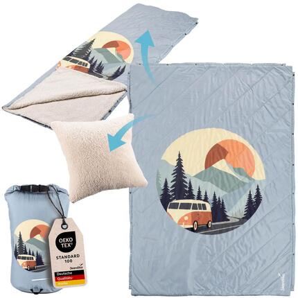 Campingdecke Liva - 4-in-1 Outdoor Decke - Schlafsack - Kissen - wasserdicht