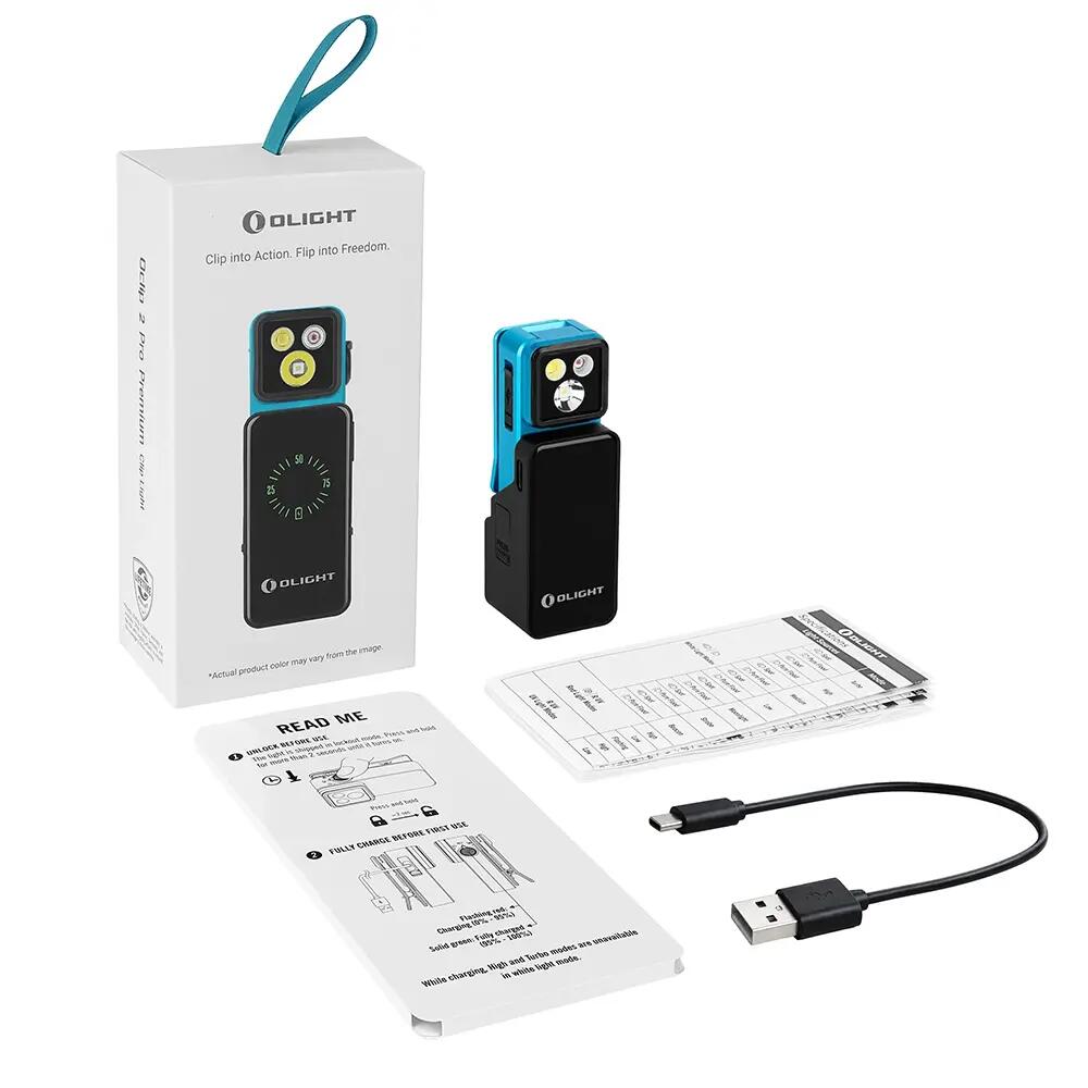 Lanterna articulada Olight Oclip 2 Pro Premium 530 lúmens com clip 360° e base d 3/3