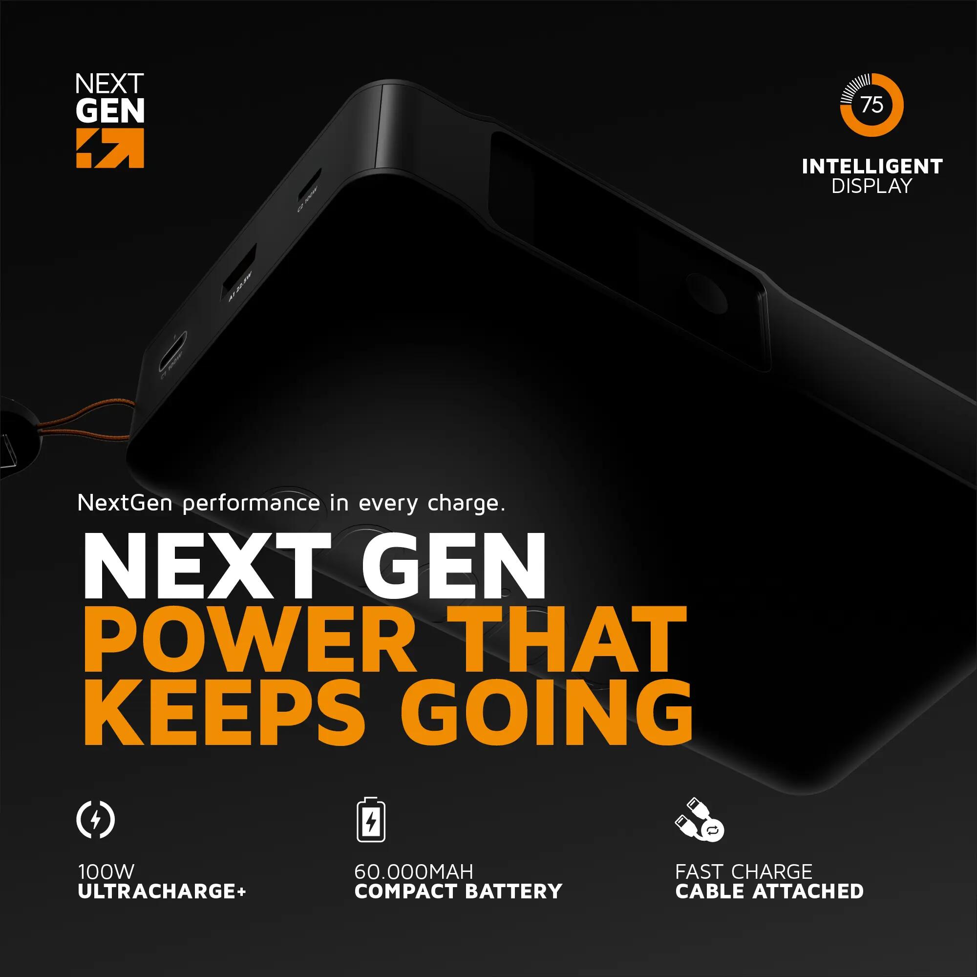 Xtorm NextGen6 100W Batterie externe 60.000 mAh - 2 x USB-C / 1 x USB-A - Noir 2/7