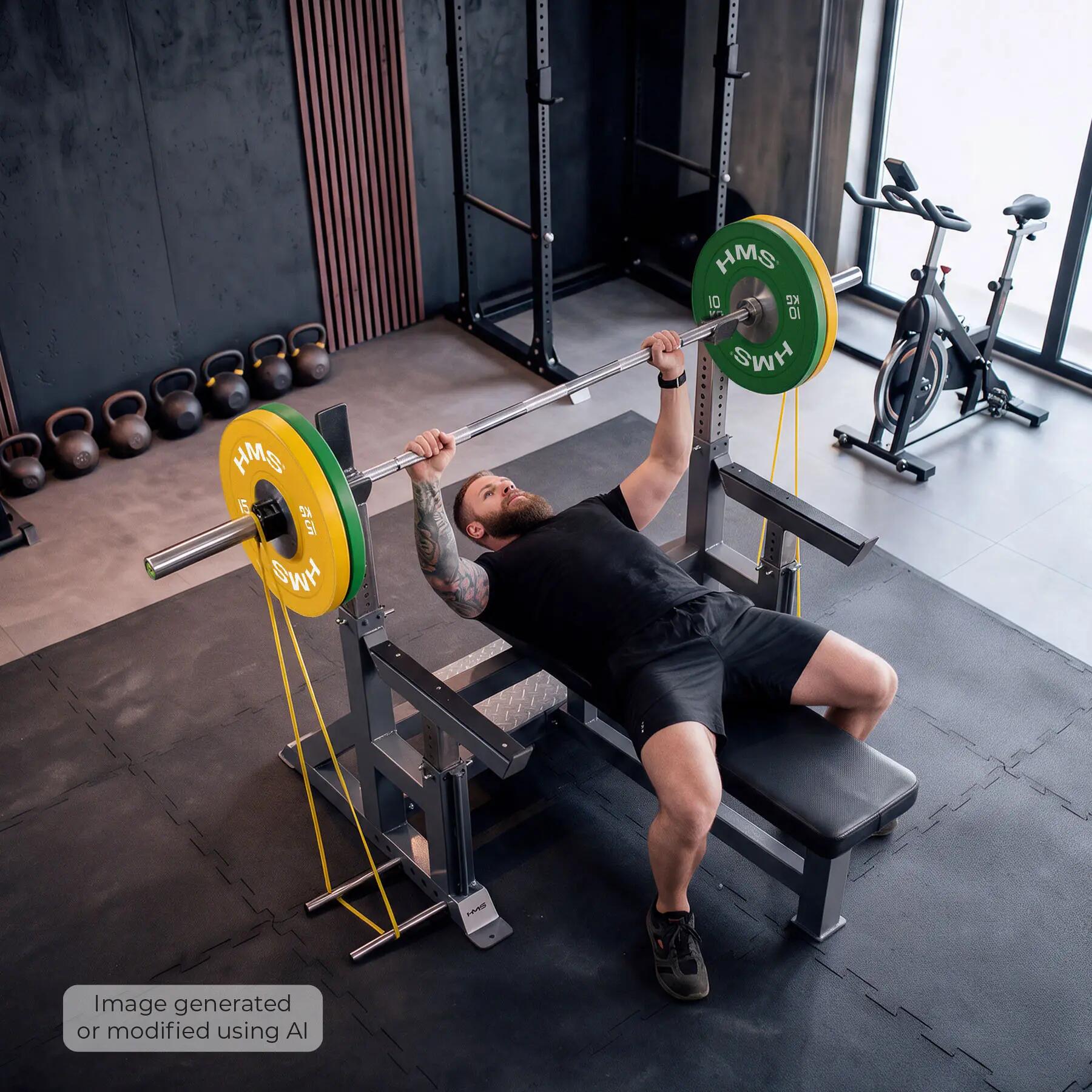 Banc de musculation avec supports pour haltères HMS LS6803, jusqu'à 700 kg 10/10
