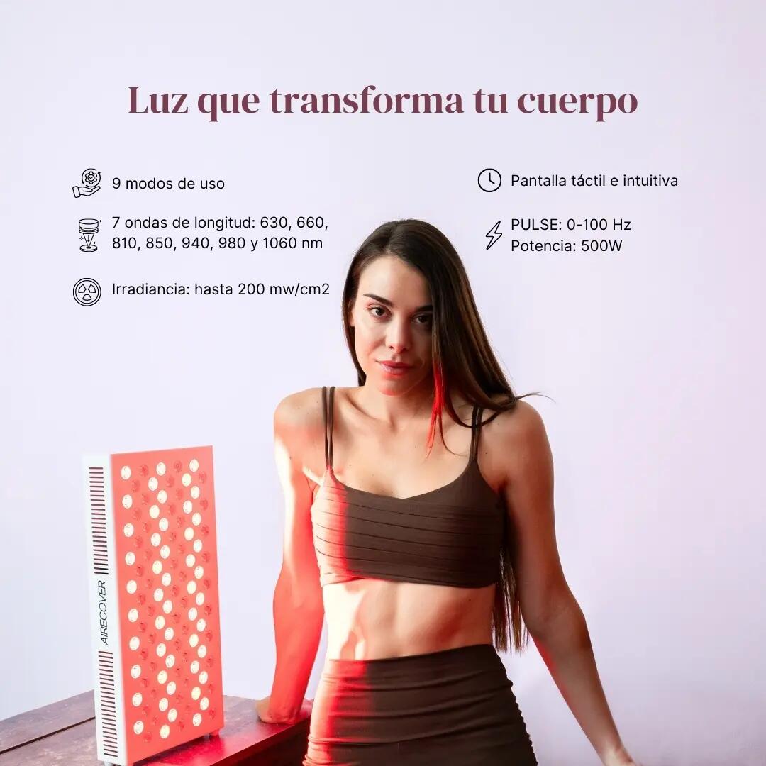 Air Glow 500 – Panel de Terapia de Luz Roja e Infrarroja, 100 LED 6/7