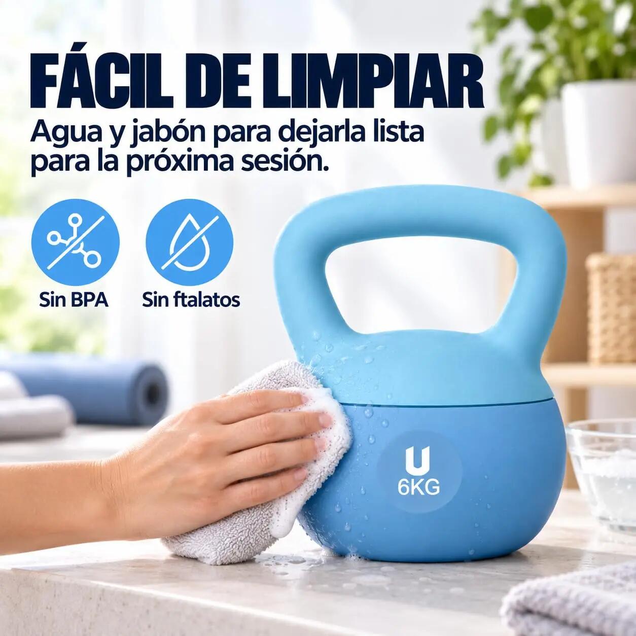 Unycos Nova Kettlebells 6 kgs Azul claro 9/9